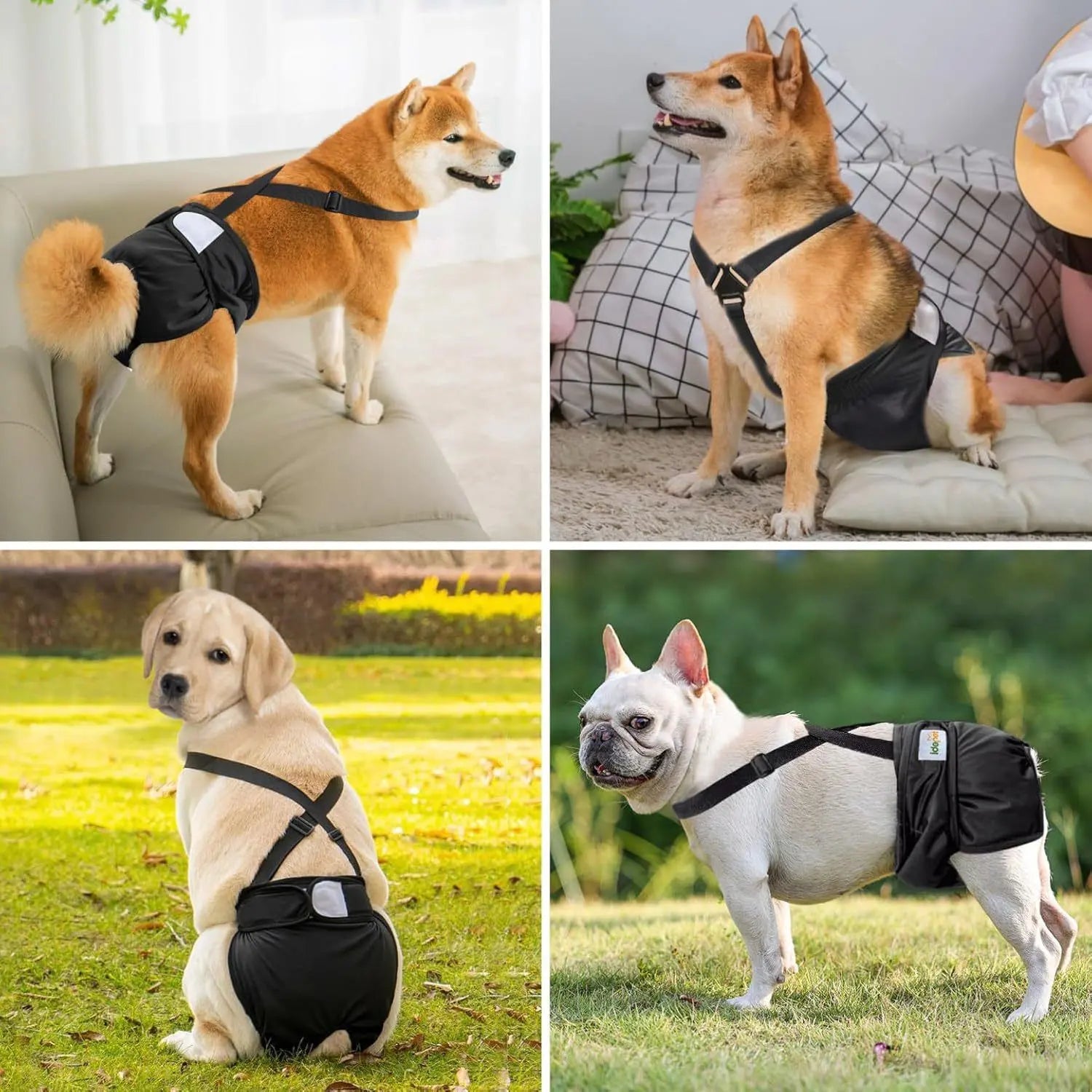 3 Pack Avont Washable Female Dog Diaper with Suspender, Reusable Girl Doggie Diapers for Small Medium Large Doggy in Heat Cycle Period Incontinence -S Wholesale Hub