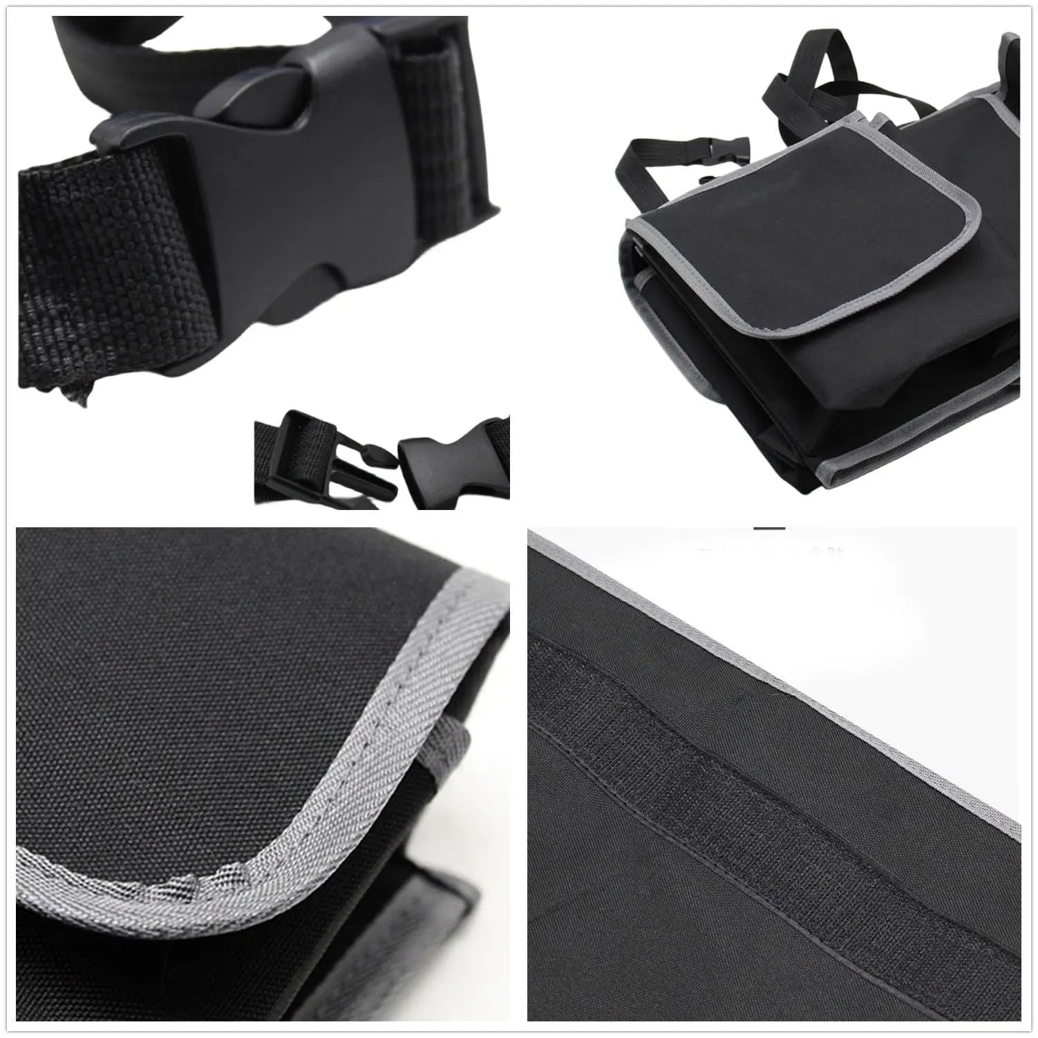 Car Trunk Organizer, Backseat Hanging Large Storage with Adjustable Straps, Waterproof Collapsible Cargo Bag with 4 Pockets, (Black) Wholesale Hub