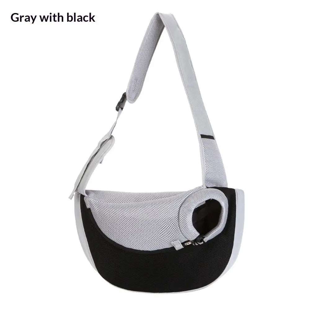Hand Free Drawstring Dog  with Adjustable Strap, Breathable Mesh Travel Safe Puppy Sling Bag Carrier, Crossbody Satchel Dog Purse with Pocket for Outdoor Dogs Cats（Black with white S） Wholesale Hub