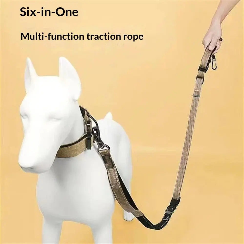 Hands Free Dog Leash for Walking Running with Safety Car Seat Belt Shock Absorbing Bungee Leash with Padded Handle(Brown) Wholesale Hub