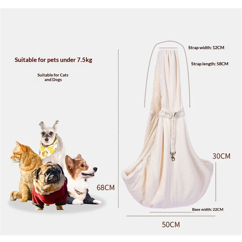 Pet Dog Sling -Puppy Carrier Sling - Adjustable Shoulder Straps Pet Bag Sling -  Dog Sling Carrier - Dog Carrying Front Pouch for Small, Medium Dogs（beige） Wholesale Hub