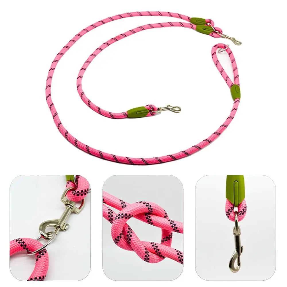 Hands free dog leash for off-road dog running, dog leash for hiking training, hands-free pet leash, heavy-duty reflective pet walking strap (pink 250cm long 1.2m) Wholesale Hub