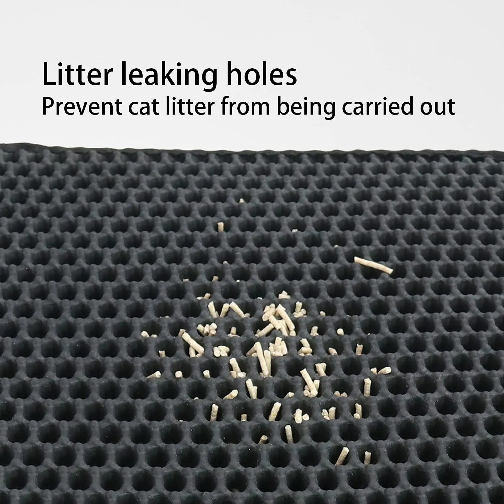 Cat Litter Mat,Double Layer Honeycomb Cat Litter Trapping Mat, Non Slip Waterproof Urine Proof Cat Litter Box Mat for Floor, Kitty Litter Rug, Cat Supplies, Black 30*30cm Wholesale Hub