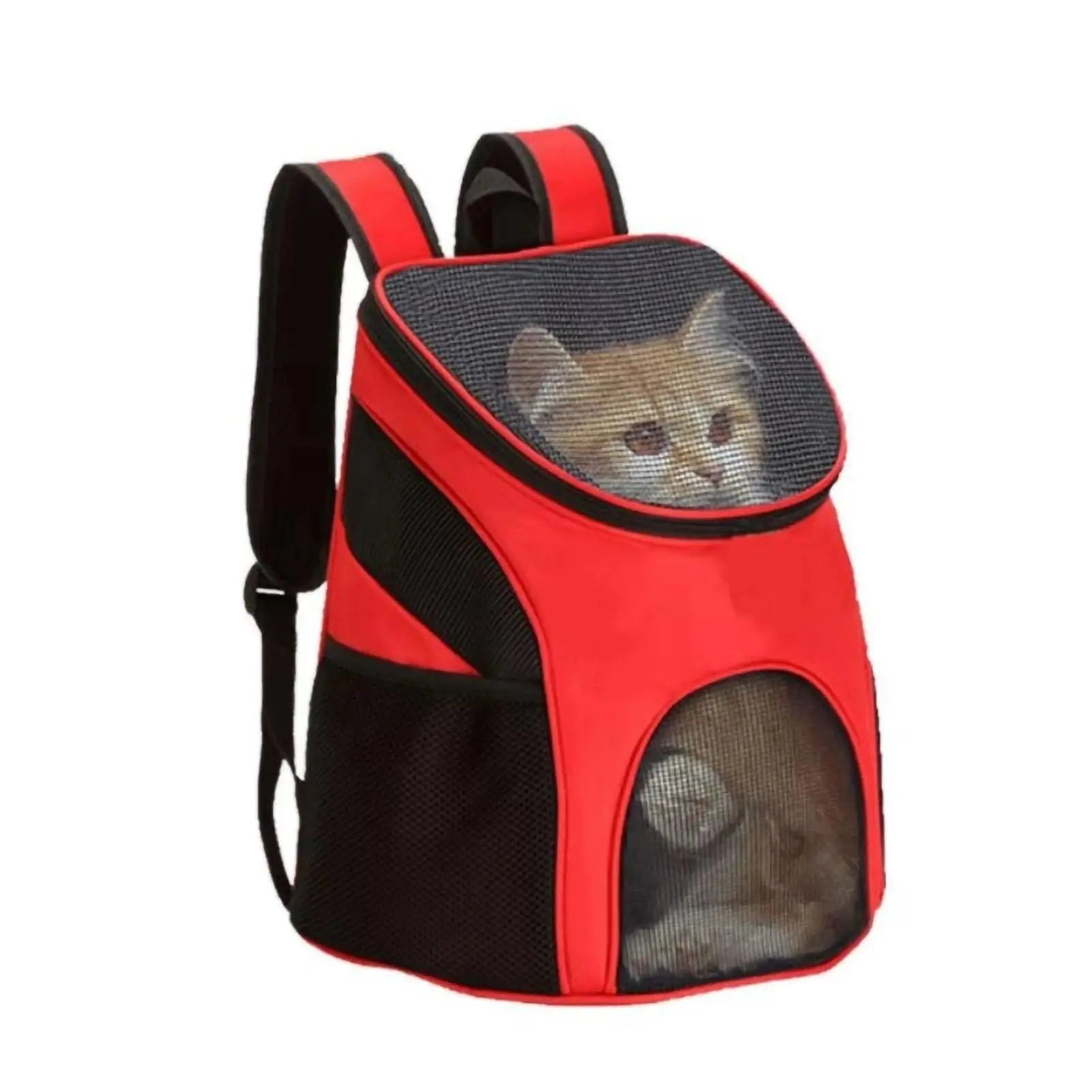 Small Dogs and Cat Backpack Carrier,Pet Backpack Carrier, Ventilated, Safety Strap, Buckle Support Designed for Hiking Travel Camping Outdoor,  Red Wholesale Hub