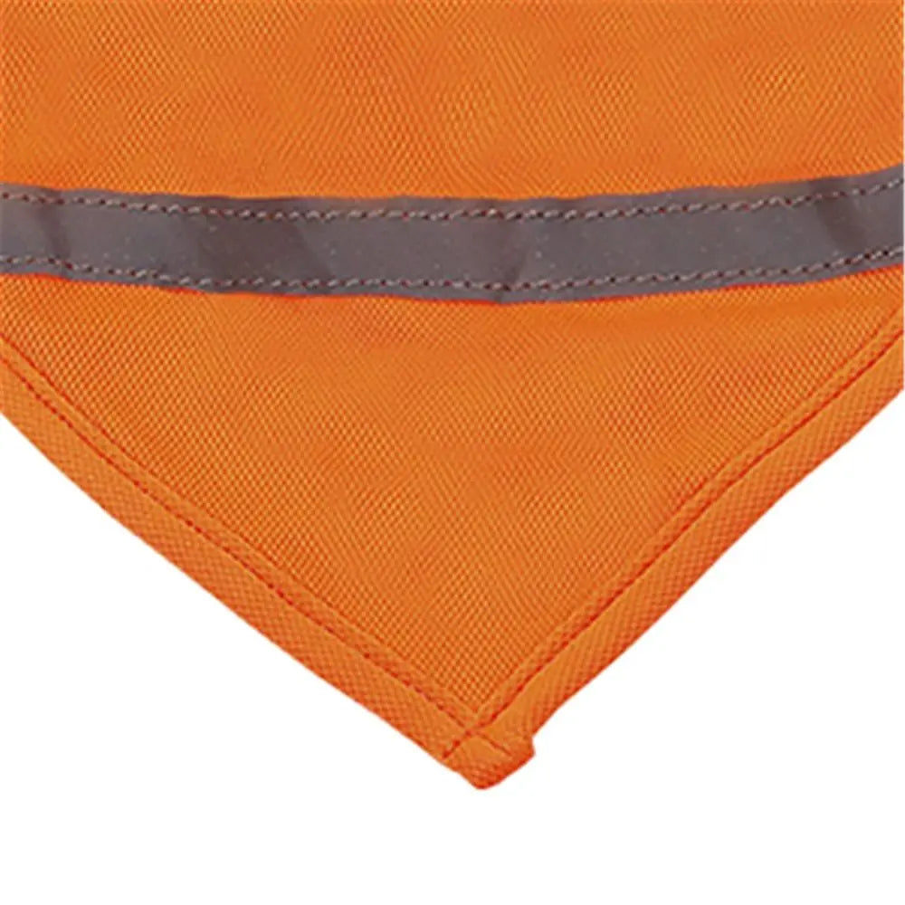 2pcs Pet reflective triangular scarf, pet snack storage mesh bag, scarf reflective cat and dog drool towel（orange M） Wholesale Hub