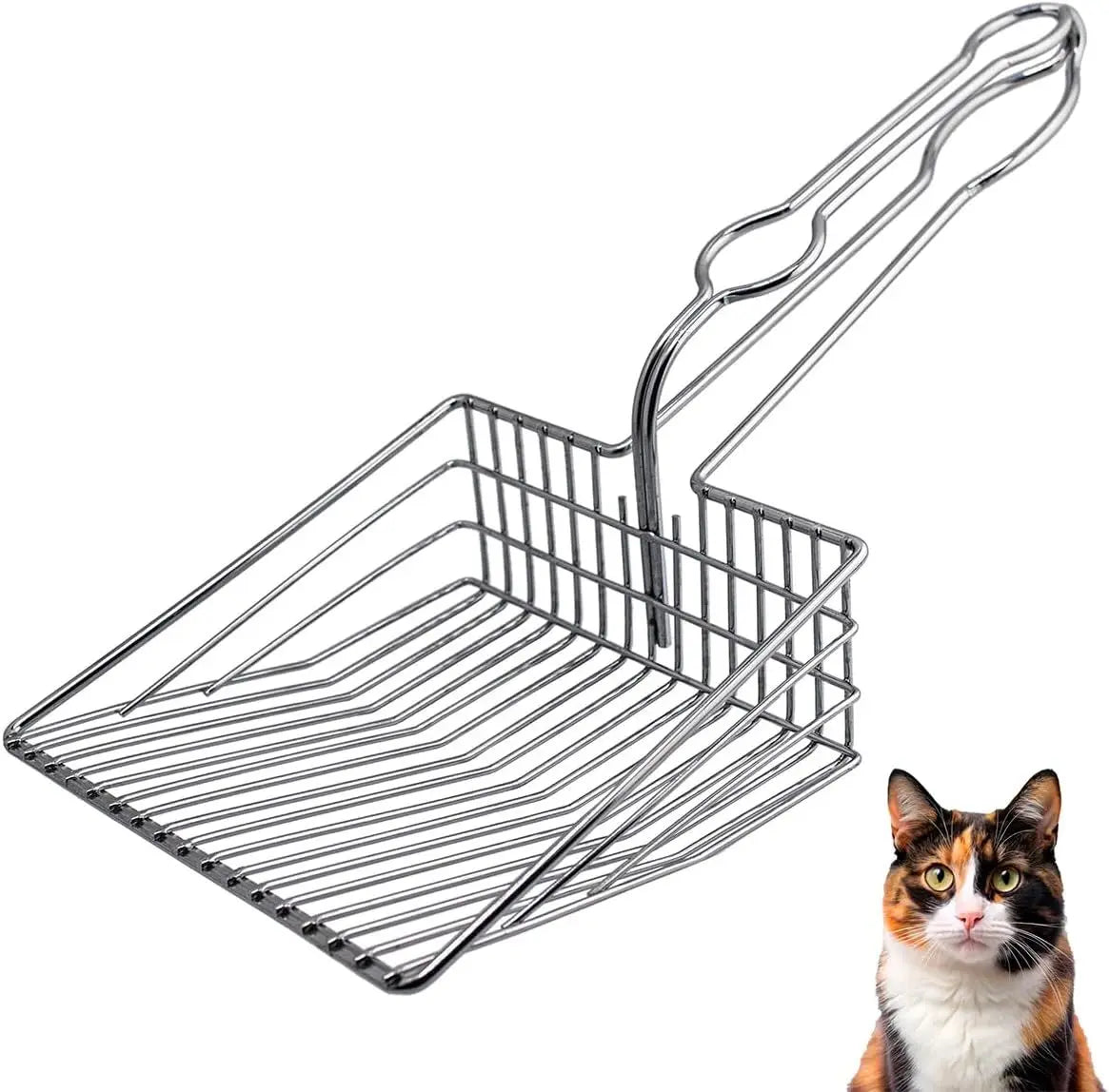 Cat Litter Scoop - Extra Large Heavy Duty Metal Kitty Litter Scoop, Premium Stainless Steel Cat Poop Scooper, Durable Sifting Shovel with Long Handle for Easy Cleanup, Best cat scooper for litter box Wholesale Hub