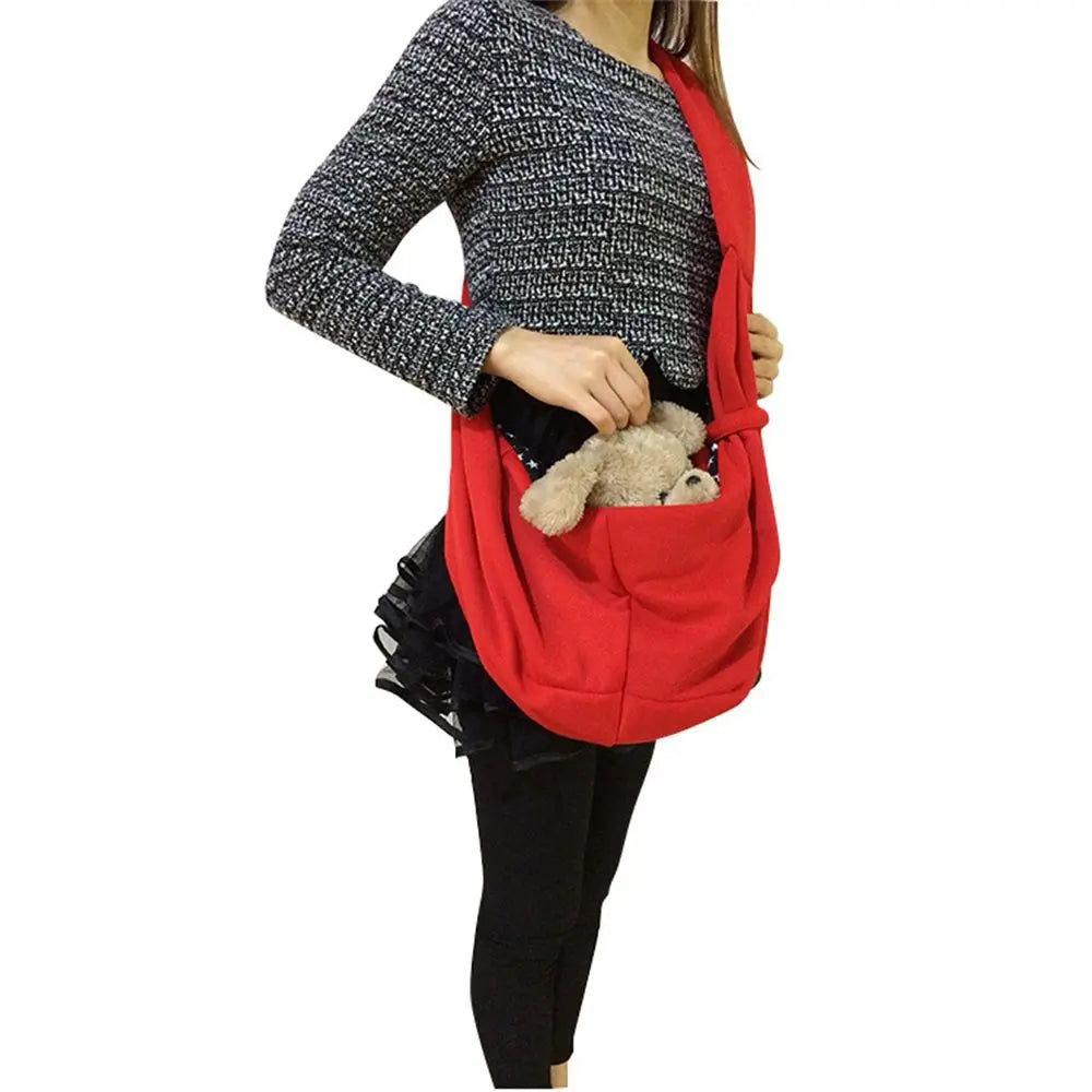 Dog Cat Sling Carrier, Small Dog Carrier, Adjustable Dog Sling, pet bag, Collar Hook for Dog/Cat/(Red) Wholesale Hub