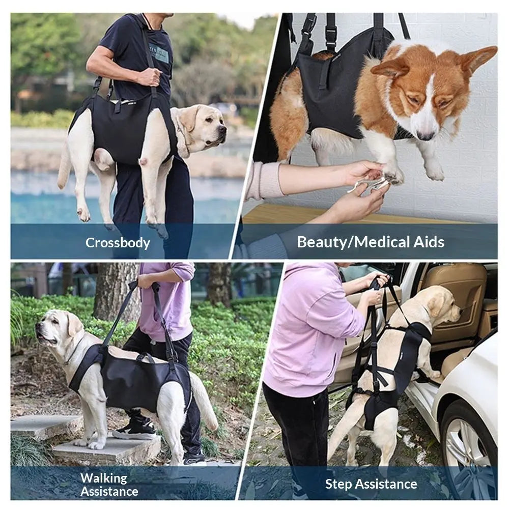 Lift Harness,Full Body Dog Sling Carrier with Handle,Total Body Support for Dogs,Pet Dog Leg Support Sling Adjustable Retractable Breathable Lift Harness (M) Wholesale Hub