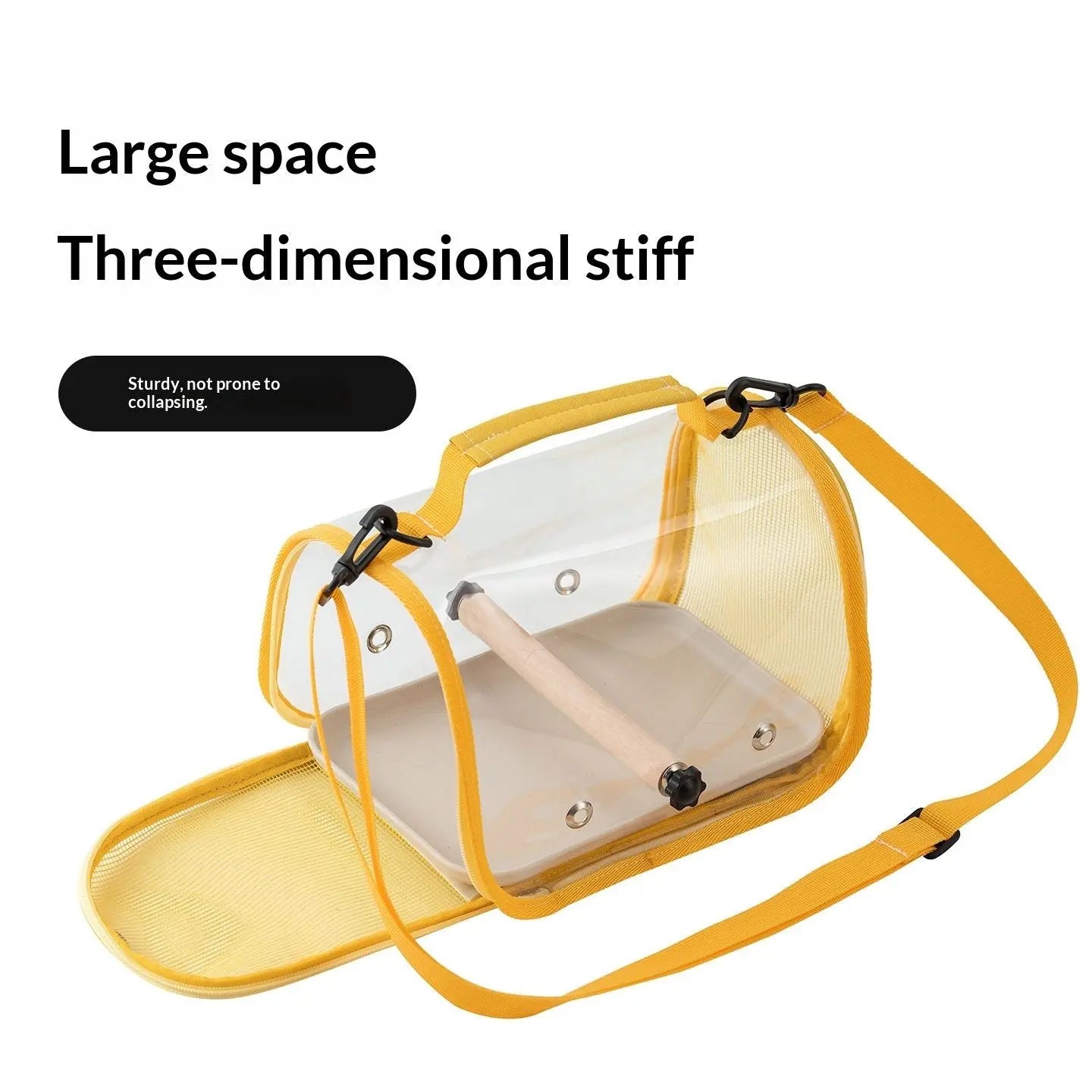 Bird Carrier,Bird Cage Parakeet Parrot Budgie Carrier Backpack for Small Birds, Travel Bird Cages with Perch, Transparent Ventilation Cockatiels, Lightweight Pet Carrier for Outdoor Use(Yellow) Wholesale Hub