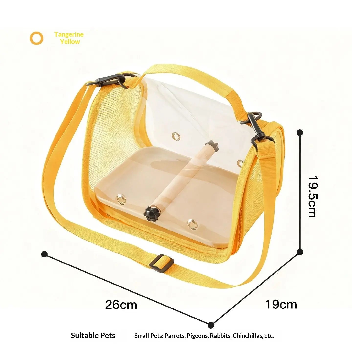 Bird Carrier,Bird Cage Parakeet Parrot Budgie Carrier Backpack for Small Birds, Travel Bird Cages with Perch, Transparent Ventilation Cockatiels, Lightweight Pet Carrier for Outdoor Use(Yellow) Wholesale Hub