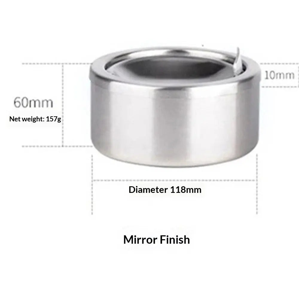 2pcs Silver Metal Ashtray with a Lid for Cigarettes - Windproof Outdoor Ashtrays Can Patio Outdoor Indoor Decorative Fancy Ash Tray Wholesale Hub