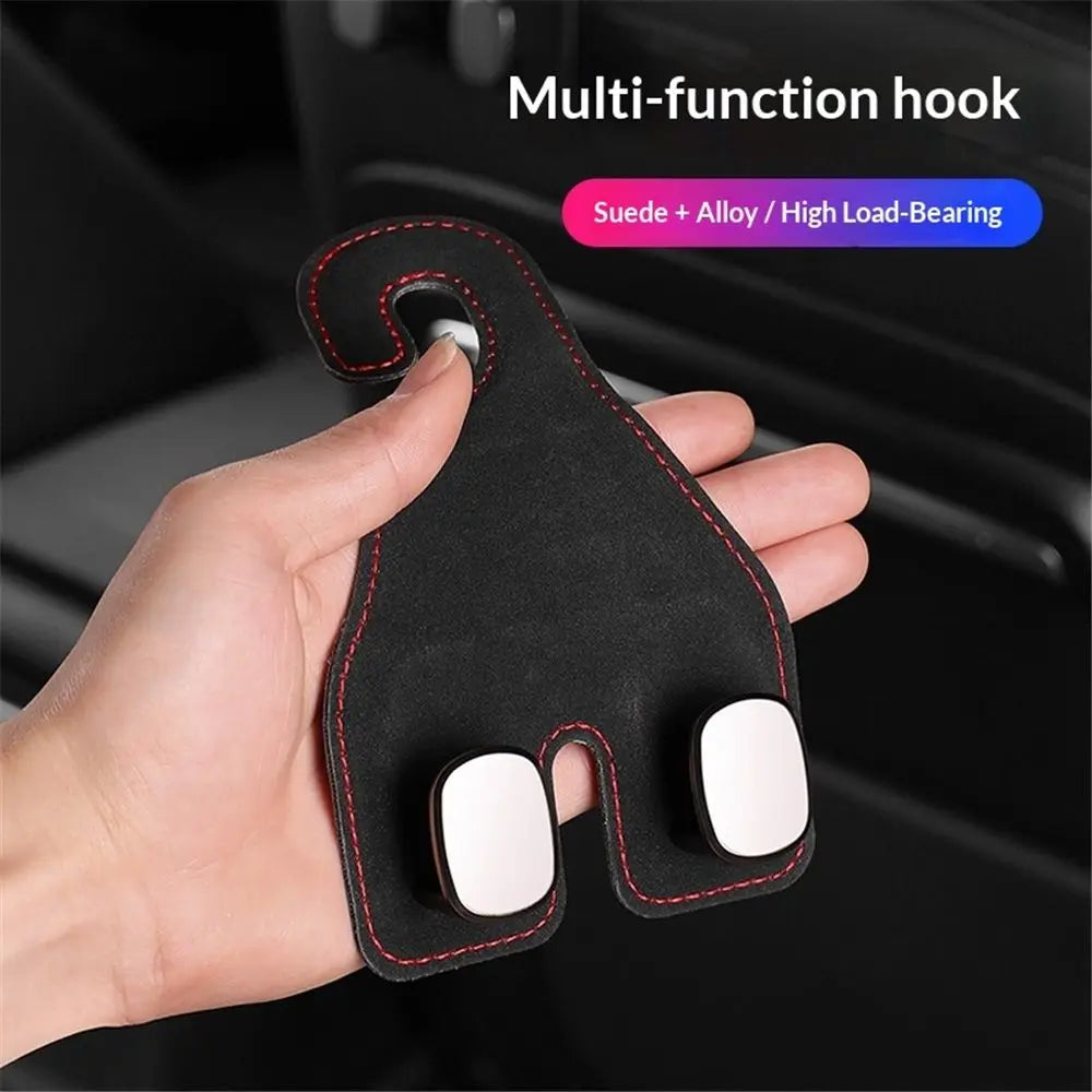 Car Seat Headrest Hooks - 2 Pack Universal Car Purse Hook, Car Bag Purse Holder with Double Hooks for Handbags, Grocery Bags, Bottles, Phones Wholesale Hub