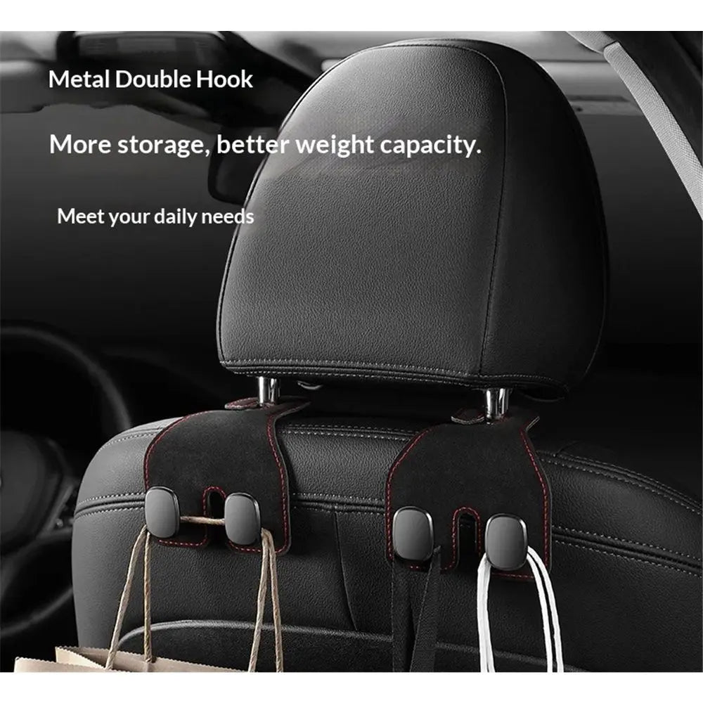 Car Seat Headrest Hooks - 2 Pack Universal Car Purse Hook, Car Bag Purse Holder with Double Hooks for Handbags, Grocery Bags, Bottles, Phones Wholesale Hub