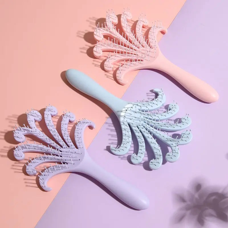 Light Purple Octopus Scalp Massage Brush Gentle Volumising Wet & Dry 2Pcs Wholesale Hub