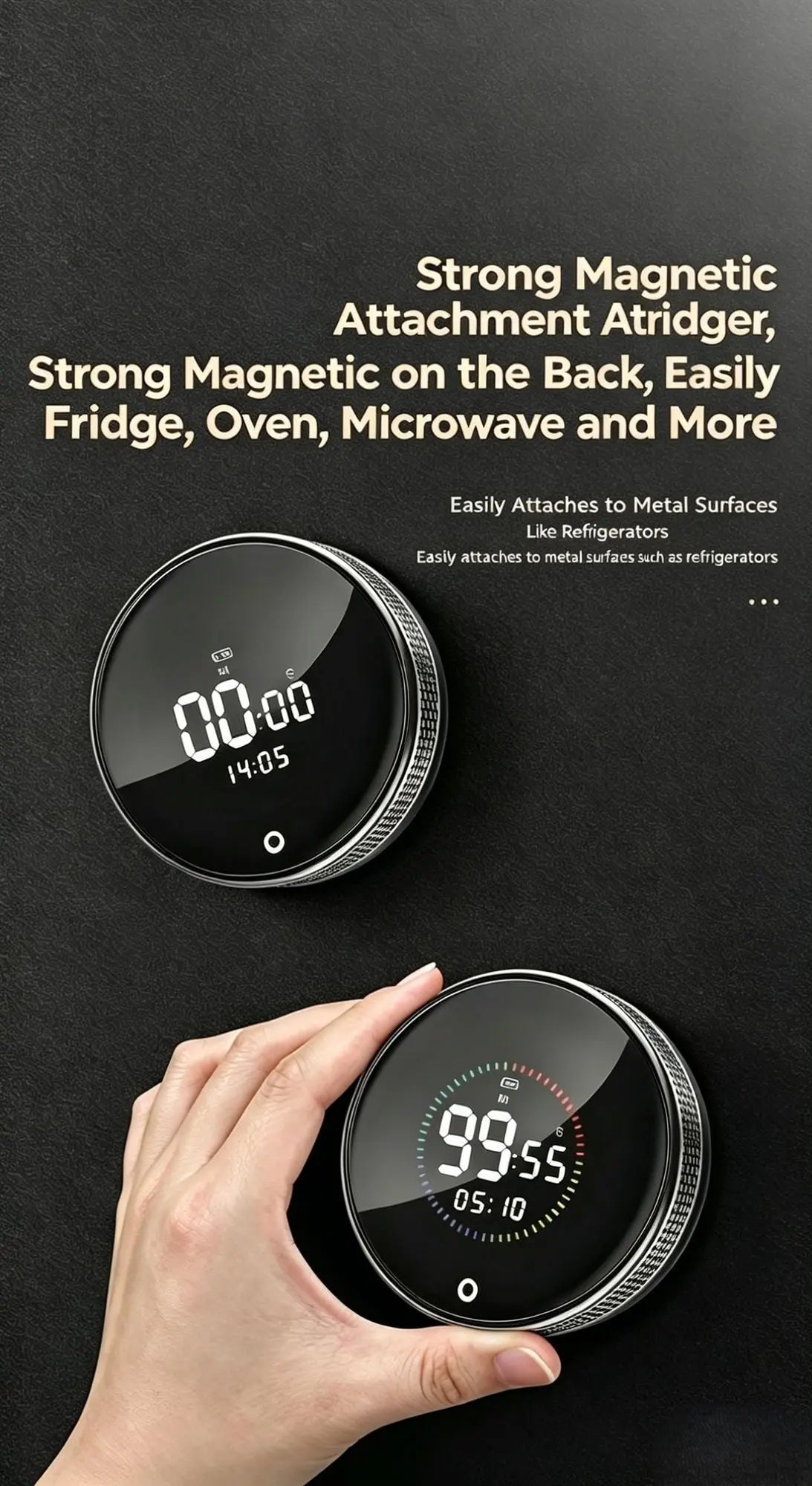 USB Rechargeable Magnetic Rotary Digital Kitchen Timer Wholesale Hub