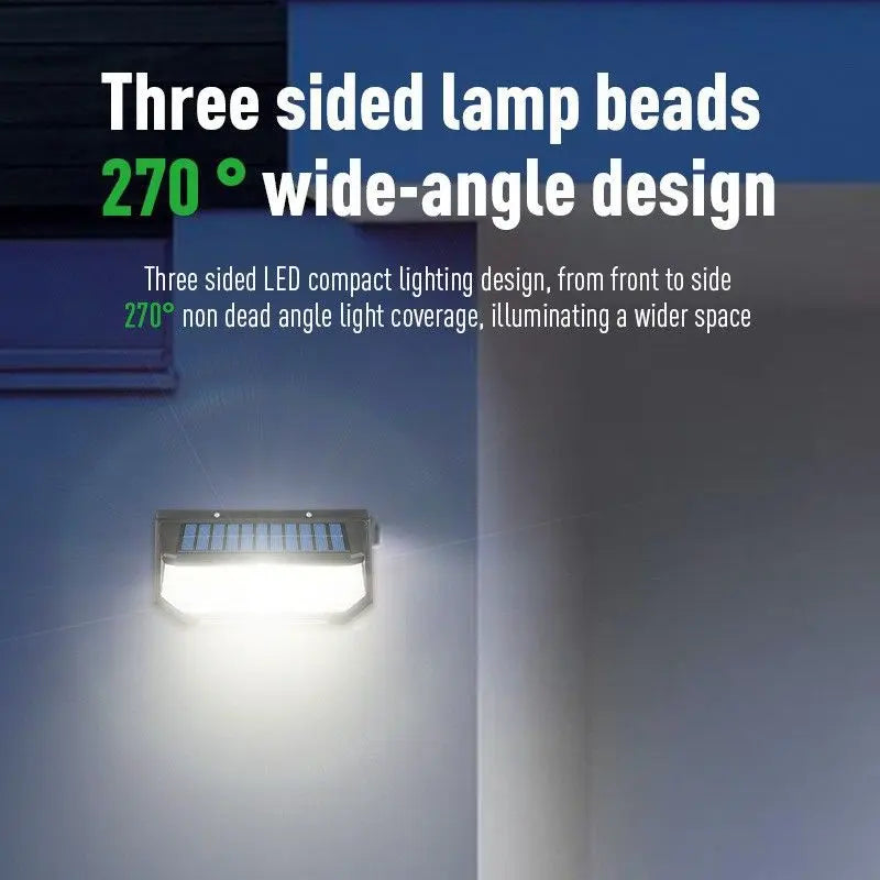 218LED Solar Sensor Wall Light, Smart Light Control, 270° Wide-Angle Illumination, Three Sensing Modes, Energy Saving and Eco-Friendly, No Wiring Installation, Top Choice for Outdoor Security Wholesale Hub
