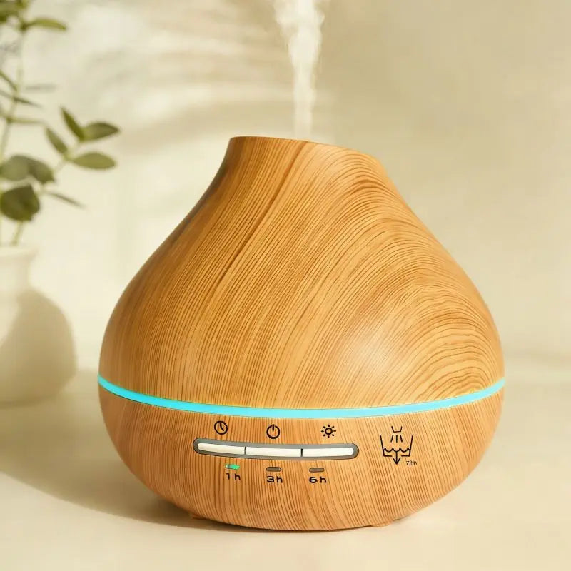 Wood Grain Aroma Humidifier, Energy-Saving Fragrance Spray, Seven-Color Ambient Light, Smart Timer, Quiet Humidification, Perfect Home SPA Companion Wholesale Hub