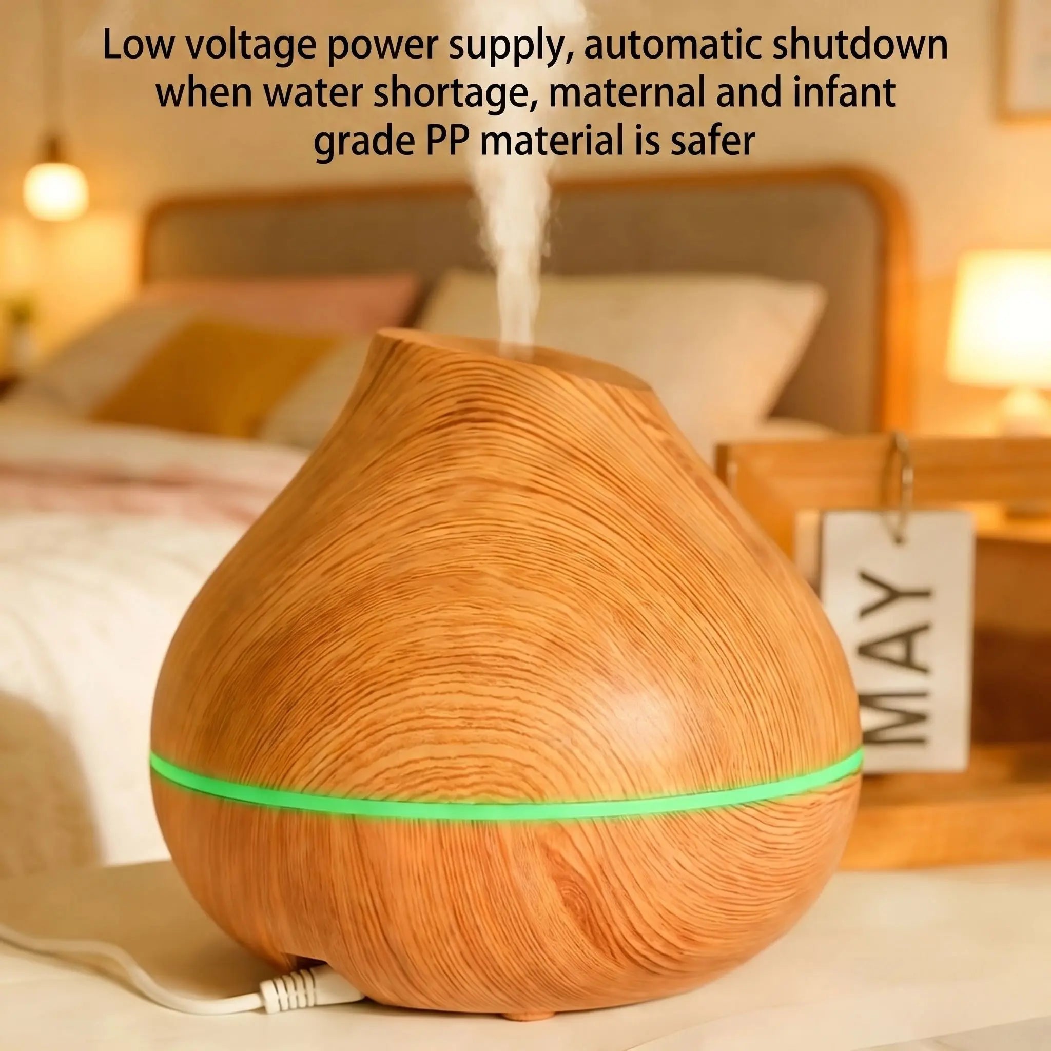 Wood Grain Aroma Humidifier, Energy-Saving Fragrance Spray, Seven-Color Ambient Light, Smart Timer, Quiet Humidification, Perfect Home SPA Companion Wholesale Hub