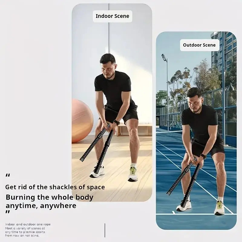 2PCS Wireless Battle Rope Fitness Stick, Strong Spring Resistance, Full Body Muscle Sculpting, Anti-Slip and Durable, Indoor and Outdoor Use, Essential for Body Shaping Wholesale Hub