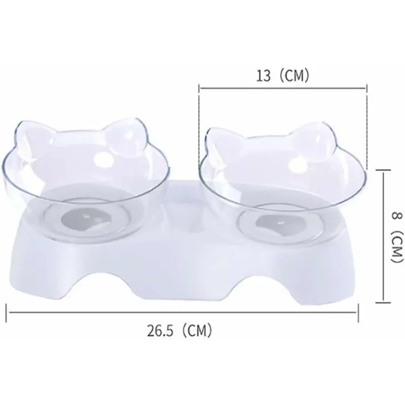 Double Cat Bowls, Orthopedic Pet Bowl Anti-vomiting, Cat Food Bowl Water Bowl Dog Bowl, Angled Cat Bowl Protects the Spine, 15° Inclined Bowl Wholesale Hub