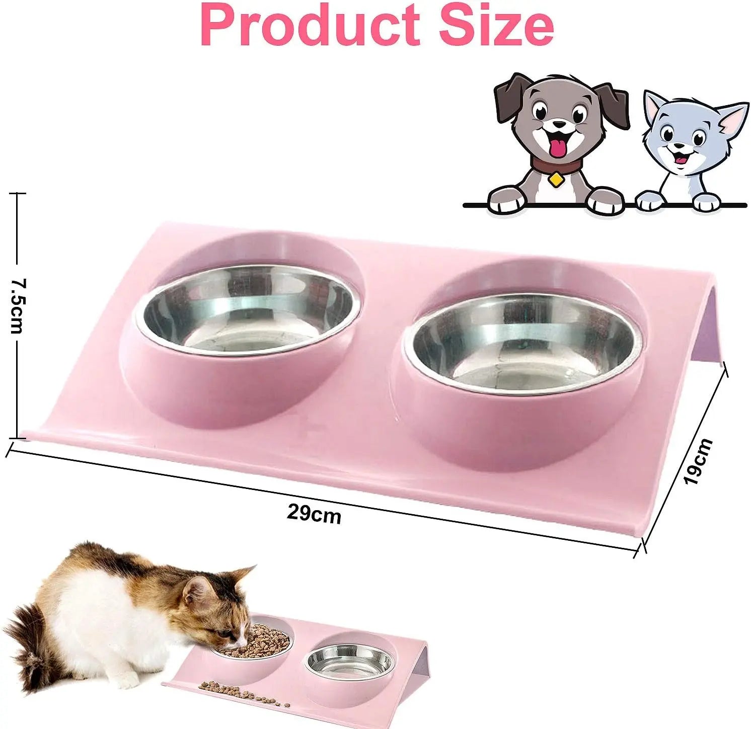 Cat food bowl, double cat food bowl, stainless steel cat bowl, non-slip, cat food bowls, stainless steel cat bowl set, cat food bowl Wholesale Hub