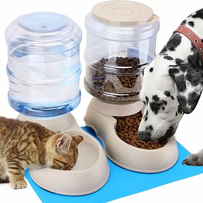 Automatic Pet Food and Water Dispenser, Automatic Water Fountain, Automatic Drinking and Feeding Bowl for Cat/Dog/Pet 3.8L x 2pcs Wholesale Hub