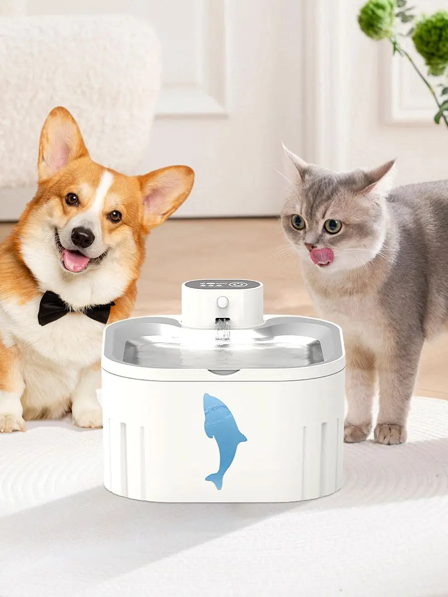 U7 Cat Water Fountain Waterer 3L/101oz, Wireless & USB Rechargeable Pet Water Fountain with 304 Stainless Steel Lid, Smart Infrared Motion Sensor Automatic Pet Water Dispenser, Ultra Quiet Pump, Detachable Easy Clean,  4 Filters Included Wholesale Hub