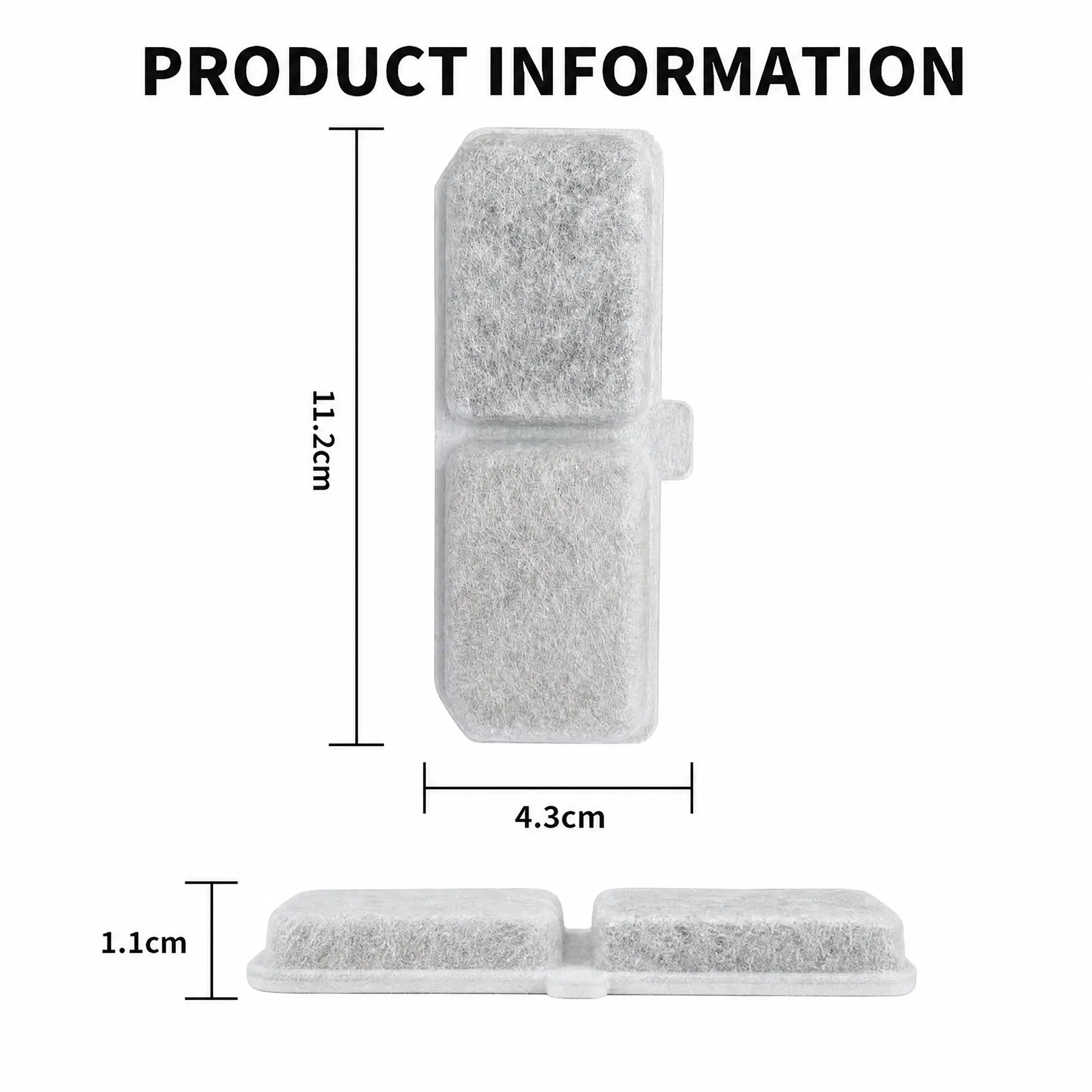 Cat Water Fountain Replacement Filters, 6 Pack Pet Fountain Filters with Activated Carbon and Sponge, Compatible with XC528 3L/101oz Automatic Cat Water Fountains Wholesale Hub