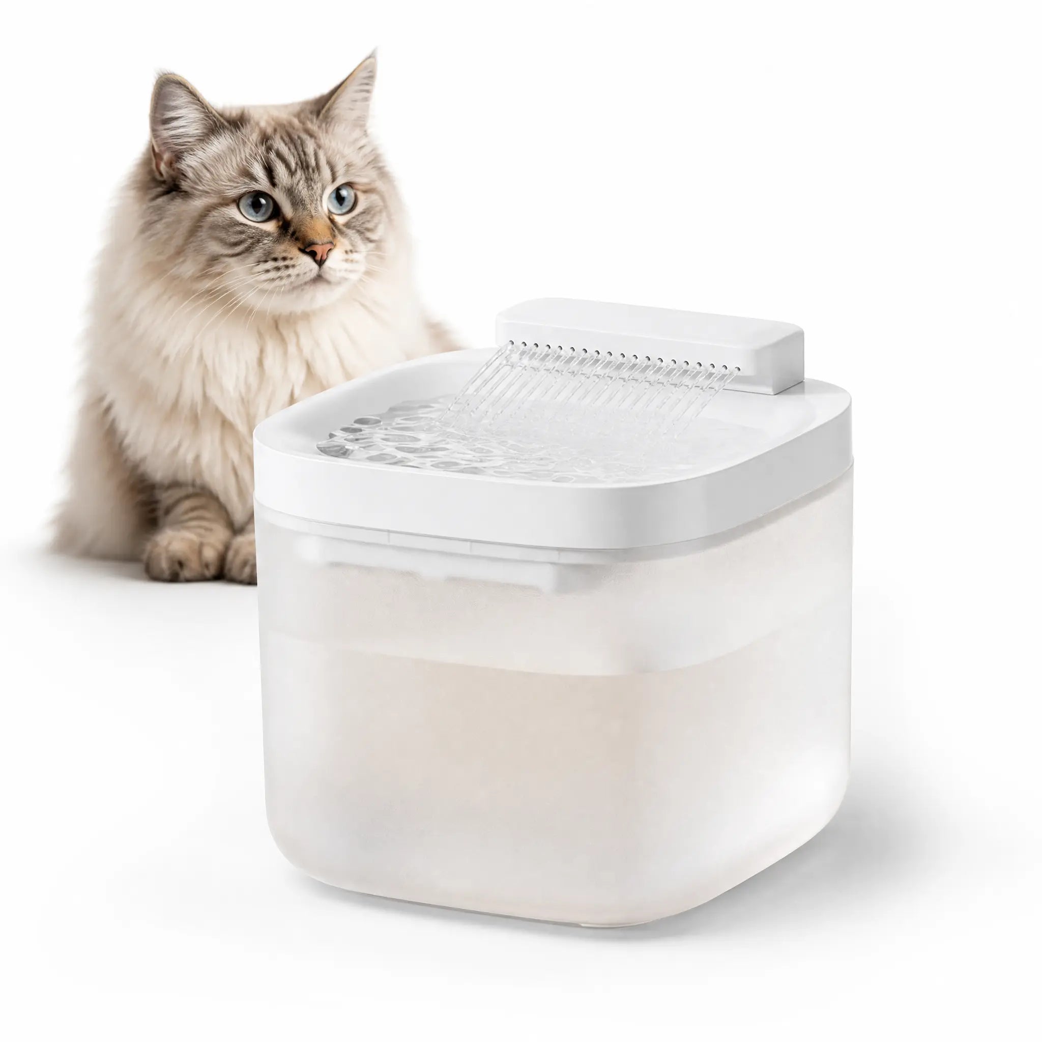 White Cat Water Fountain 3L, Wired Pet Water Dispenser for Cats & Small Dogs, Waterfall-Style Quiet Drinking Fountain with Filter, Easy-Clean ABS+PP Bowl, 5V 1A Wholesale Hub