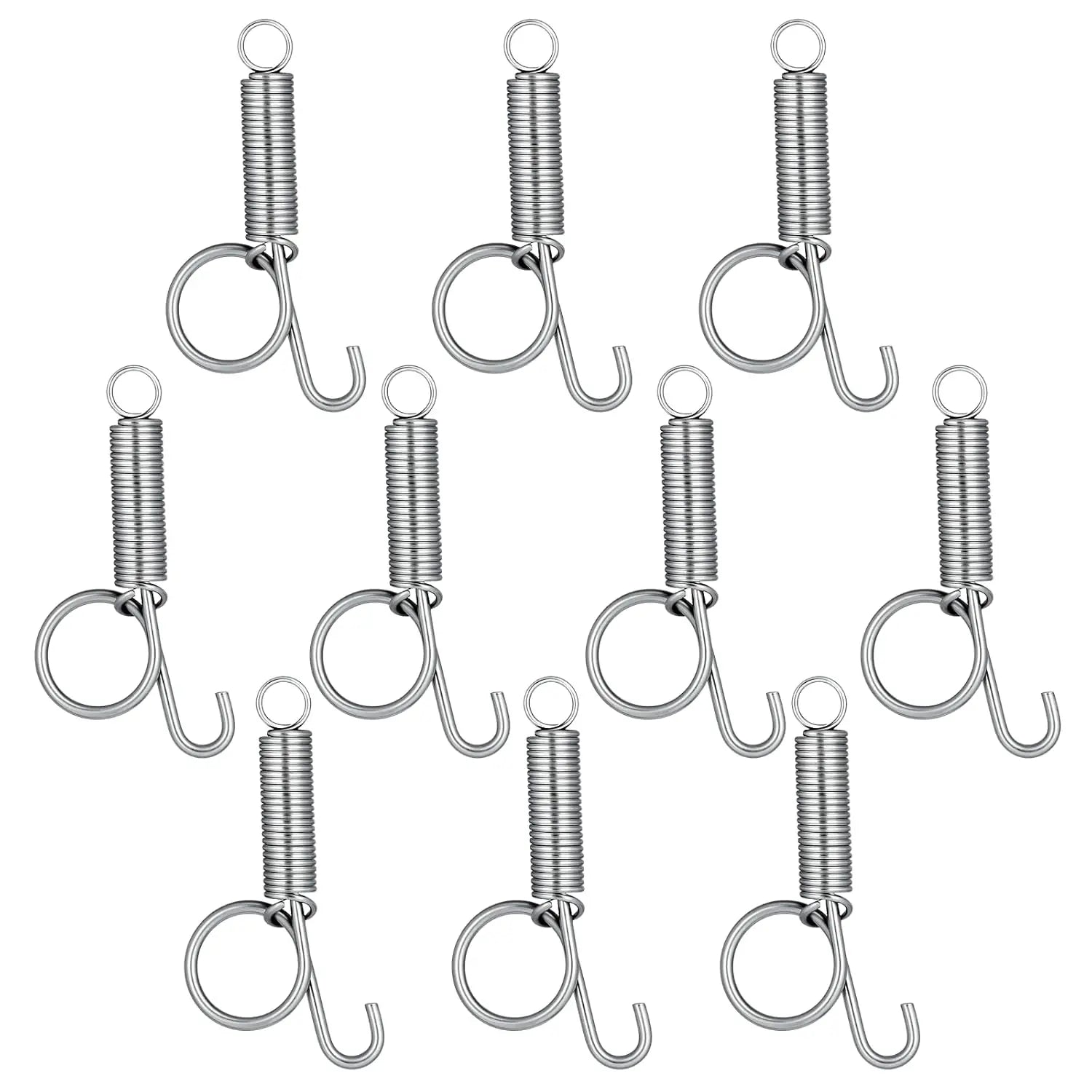 10 Pack Spring Cage Latch Door Spring Hook, Pet Door Latch Metal Finger Pet Cage Lock Wire Clips Rabbit Cages Accessories for Rabbit, Dog, Cat, Parrot, Guinea Pig, Small Animal Cages Doors (Large) Wholesale Hub