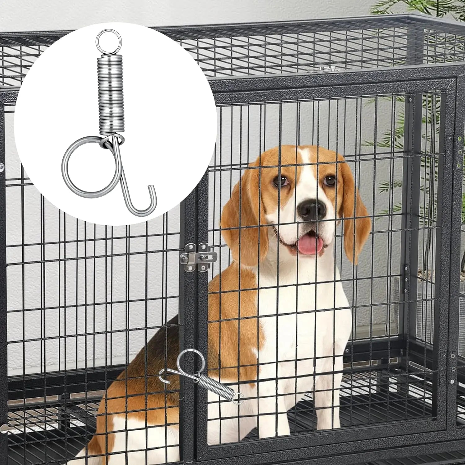 10 Pack Spring Cage Latch Door Spring Hook, Pet Door Latch Metal Finger Pet Cage Lock Wire Clips Rabbit Cages Accessories for Rabbit, Dog, Cat, Parrot, Guinea Pig, Small Animal Cages Doors (Large) Wholesale Hub