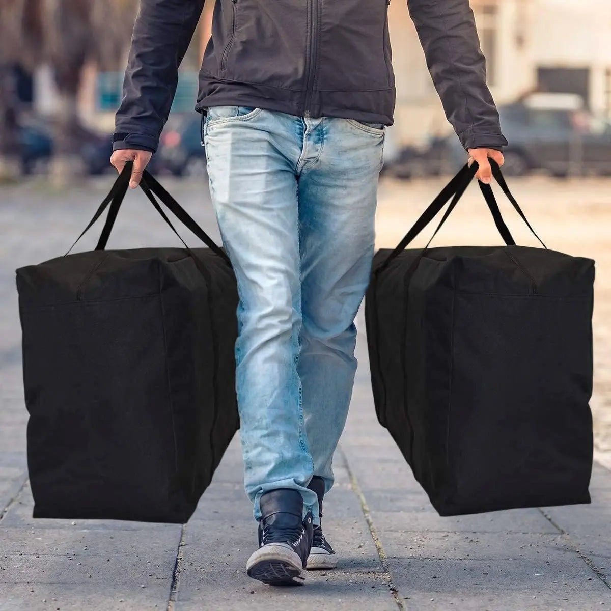 Extra Large Moving Bags with Strg Zippers & Carrying Handles, Storage Bags Storage Totes for Clothes, Moving Supplies, Space Saving Oversized Storage Bag Organizer for Moving, Traveling (2 Pack) Wholesale Hub