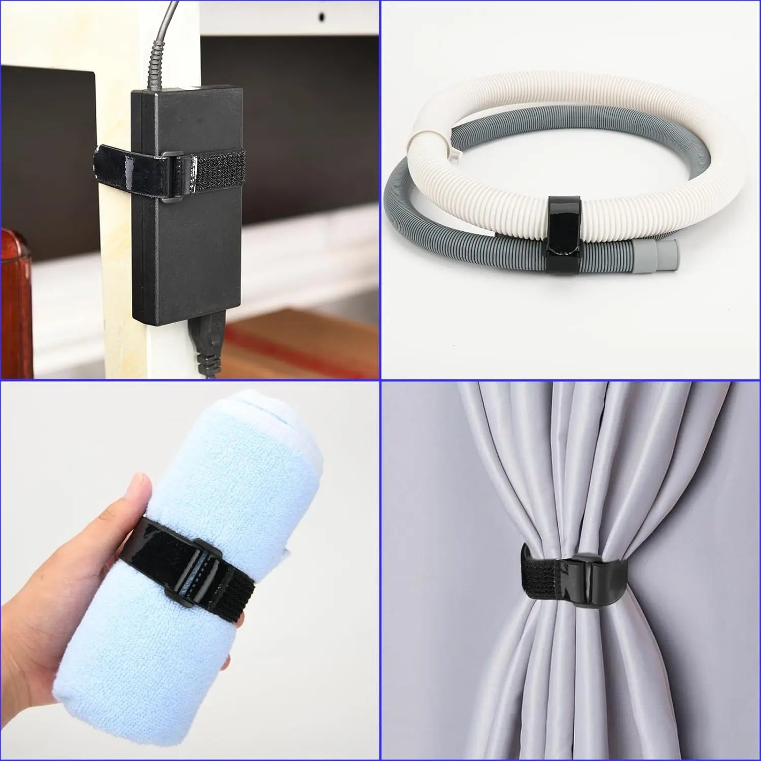 Cinch Straps with Anti-Slip Silicone Strips, 1 x 14" Hook & Loop Fastening Cable Strap Heavy Duty Multipurpose Straps for Extension Cord Cable Ropes Bike RV & Hose Organization Storage Wholesale Hub