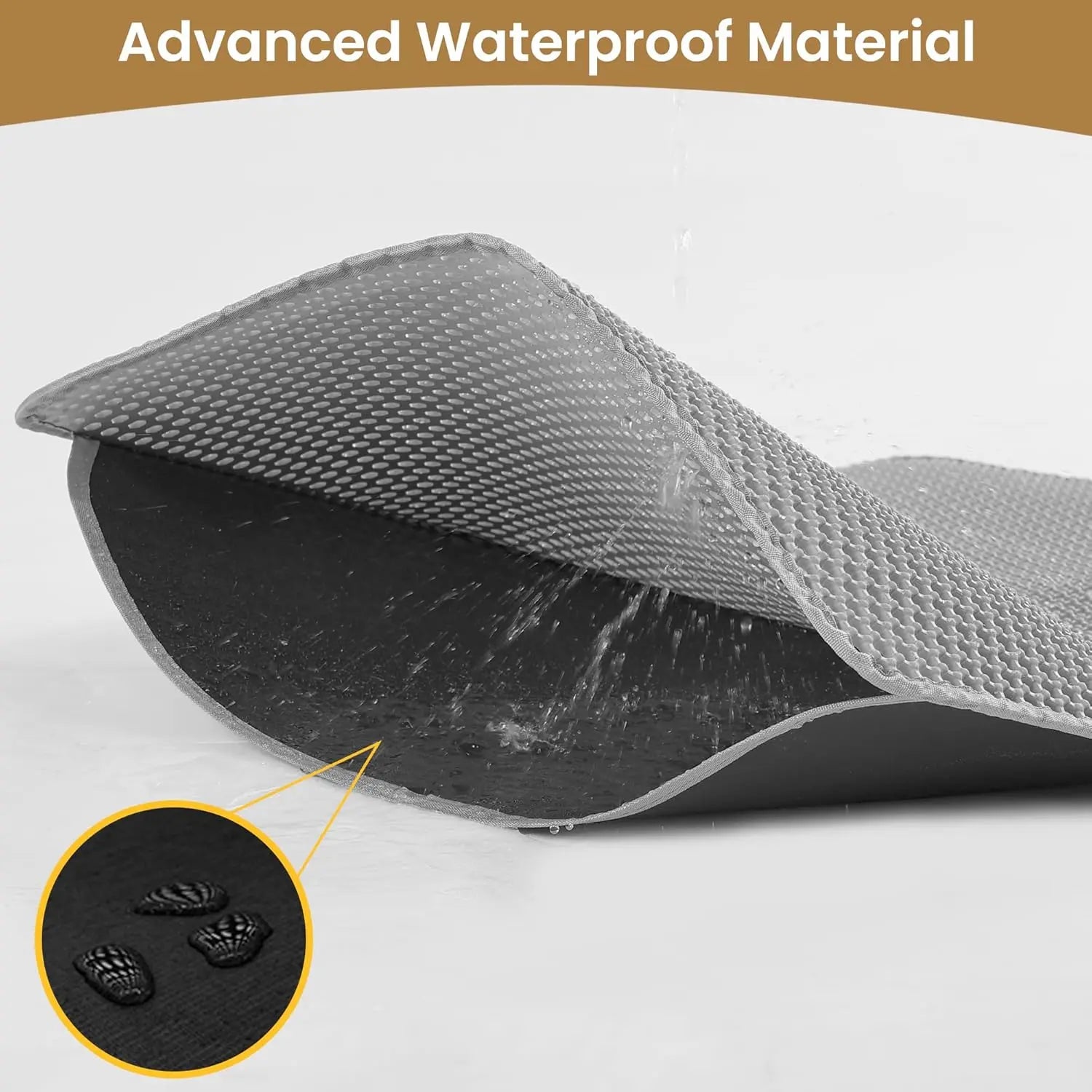 Cat Litter Mat ，60x45cm Double-Layer Honeycomb Design, Waterproof & Urine-Proof, Traps Litter to Keep Floors Clean(Gray) Wholesale Hub