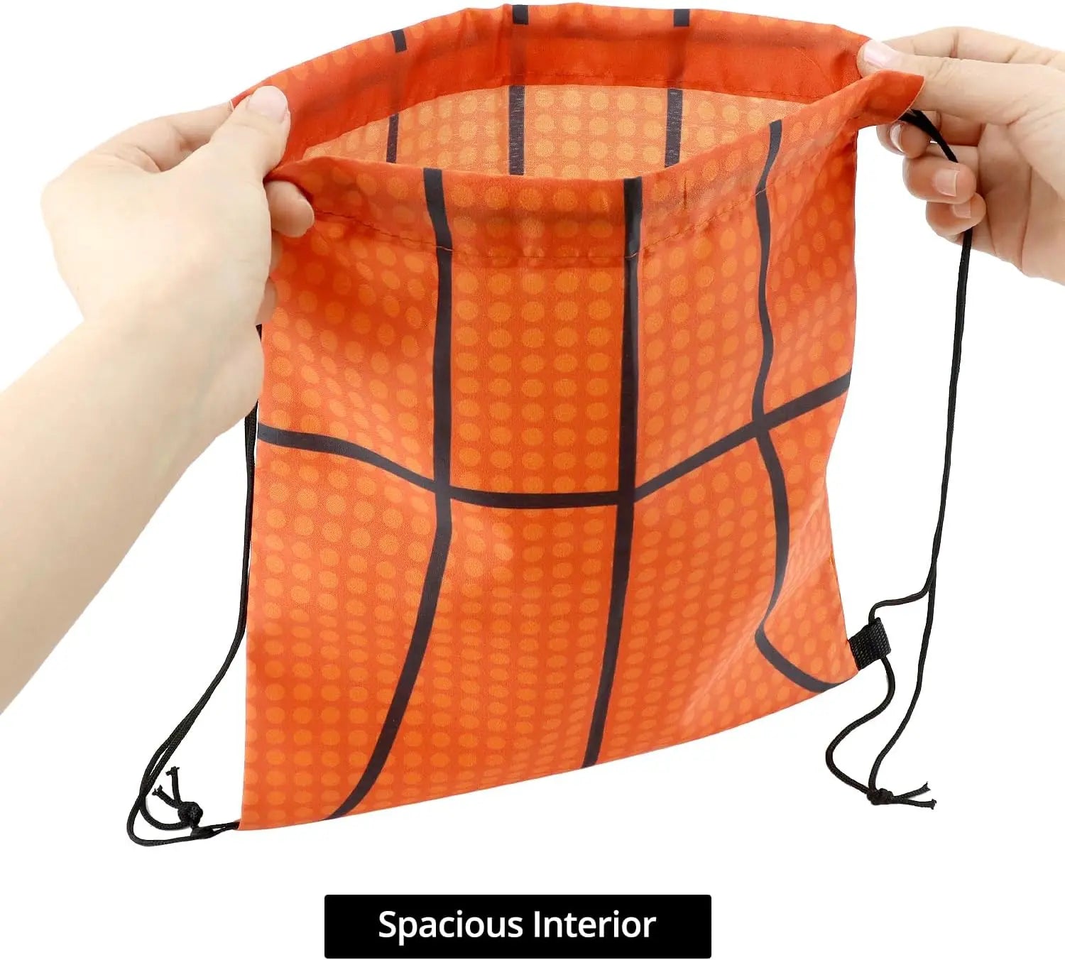 Small Sport Drawstring Bags - 12 Pack Basketball Style Foldable Polyester Backpacks with Adjustable Straps Candy Bag - 10 x 12 Inch Wholesale Hub