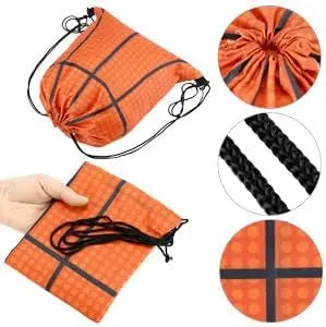 Small Sport Drawstring Bags - 12 Pack Basketball Style Foldable Polyester Backpacks with Adjustable Straps Candy Bag - 10 x 12 Inch Wholesale Hub