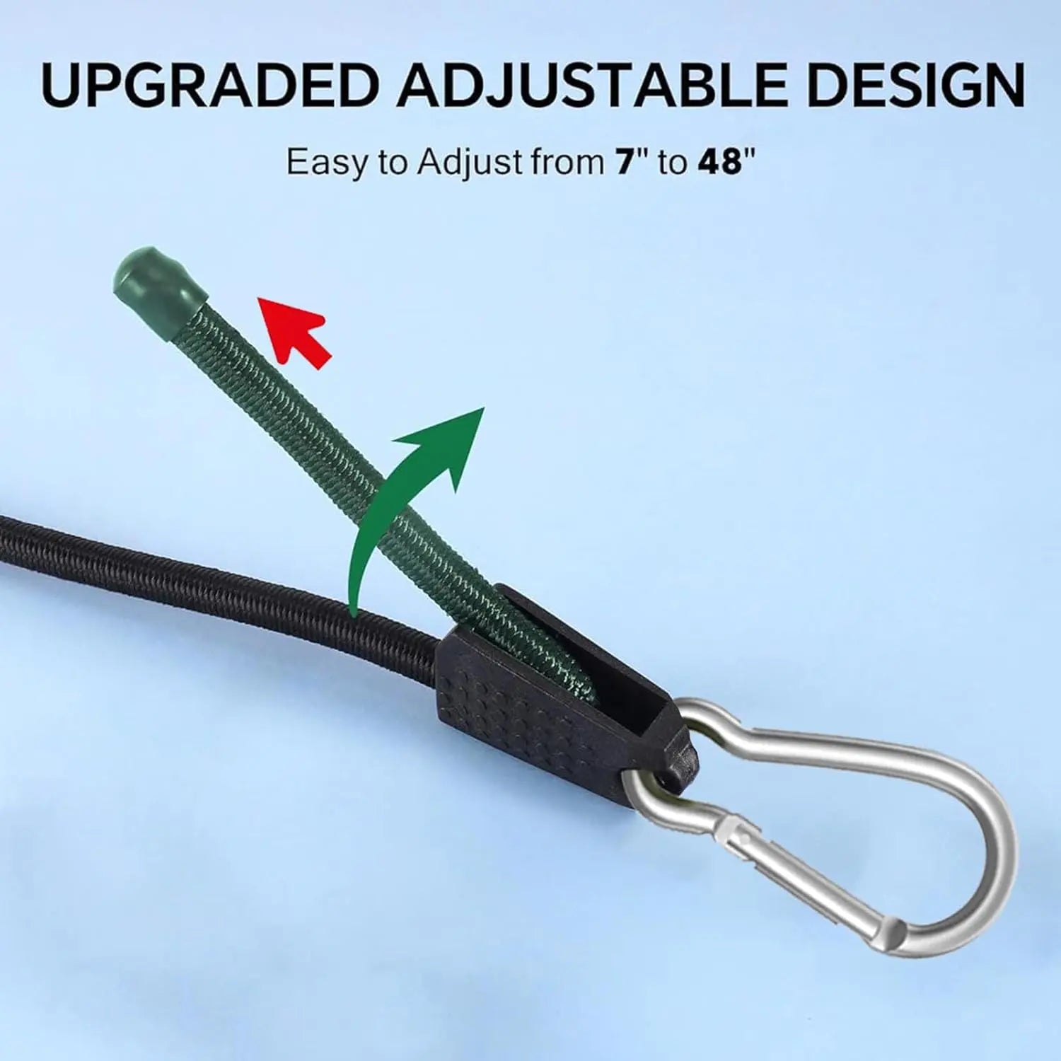 4 Pack 40 Inch Adjustable Carabiner Bungee Cords with Hooks Easy to Adjust from 35" to 60" Black Extra Strong Elastic Rope Outdoor Heavy Duty Bungee Straps for Camping Tarps Bike Rack Tent Wholesale Hub
