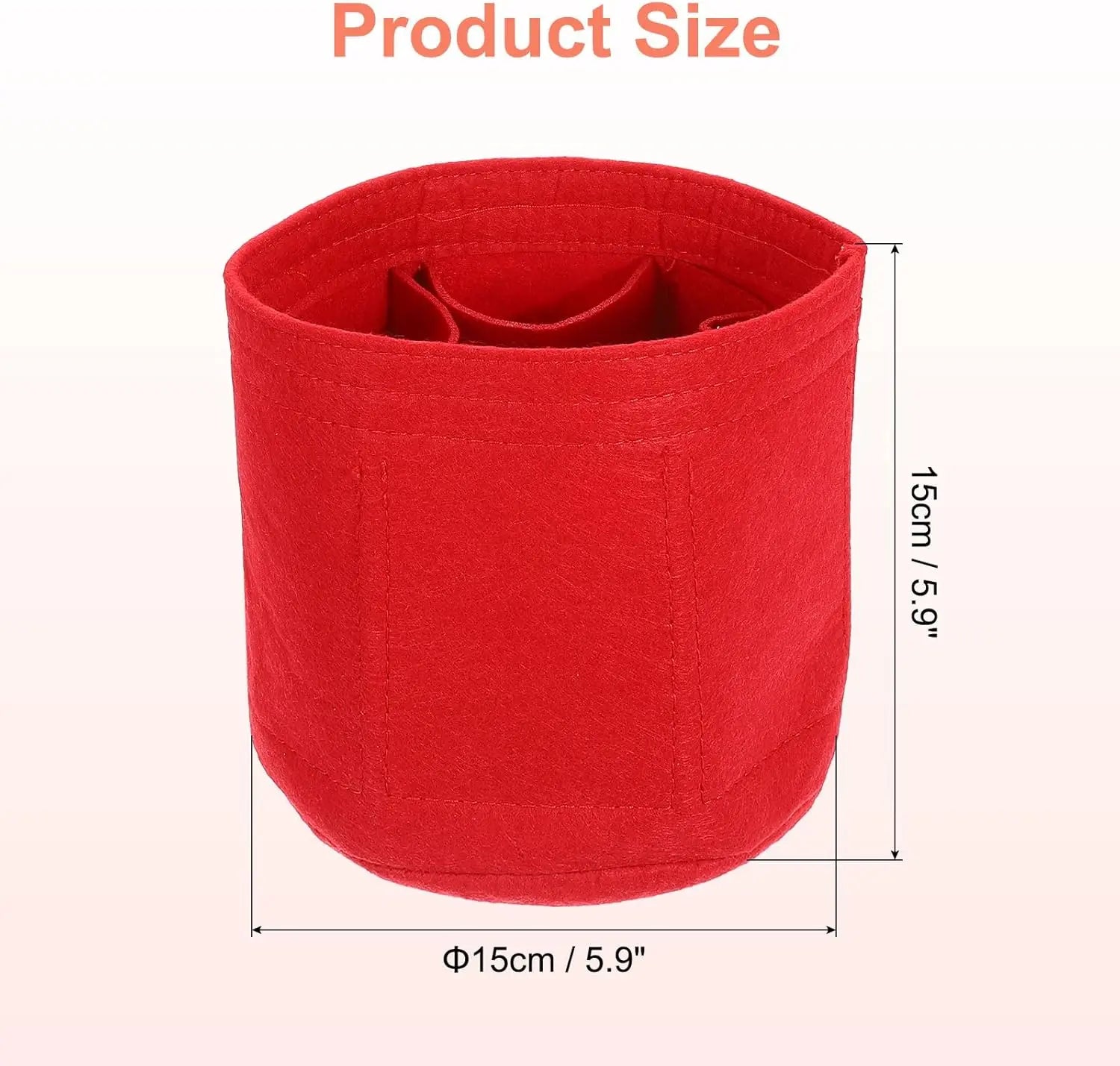 Purse Organizer Insert, Portable Felt Organizer Bags Round Multiple Compartments Purse Liner for Bucket Bag, Domed Satchel, Tote Bag, Handbag Shaper (6" x 6", Red) Wholesale Hub