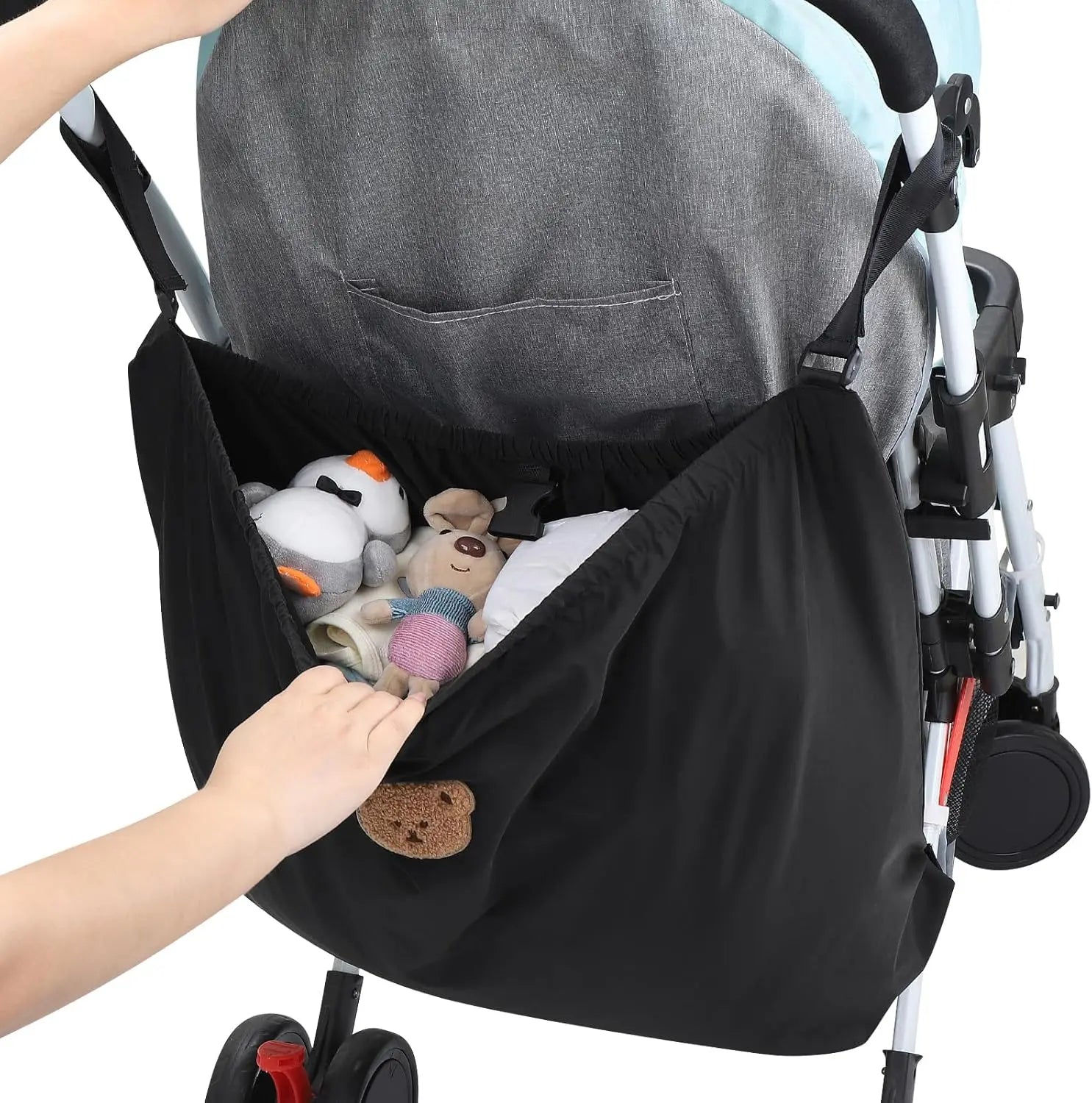 Universal Stroller Organizer, Large Storage Stroller Bag Fits for Uppababy, Nuna, Britax, Doona Strollers, Non-Slip Adjustable Storage Caddy Accessories for Stroller Crib Wholesale Hub