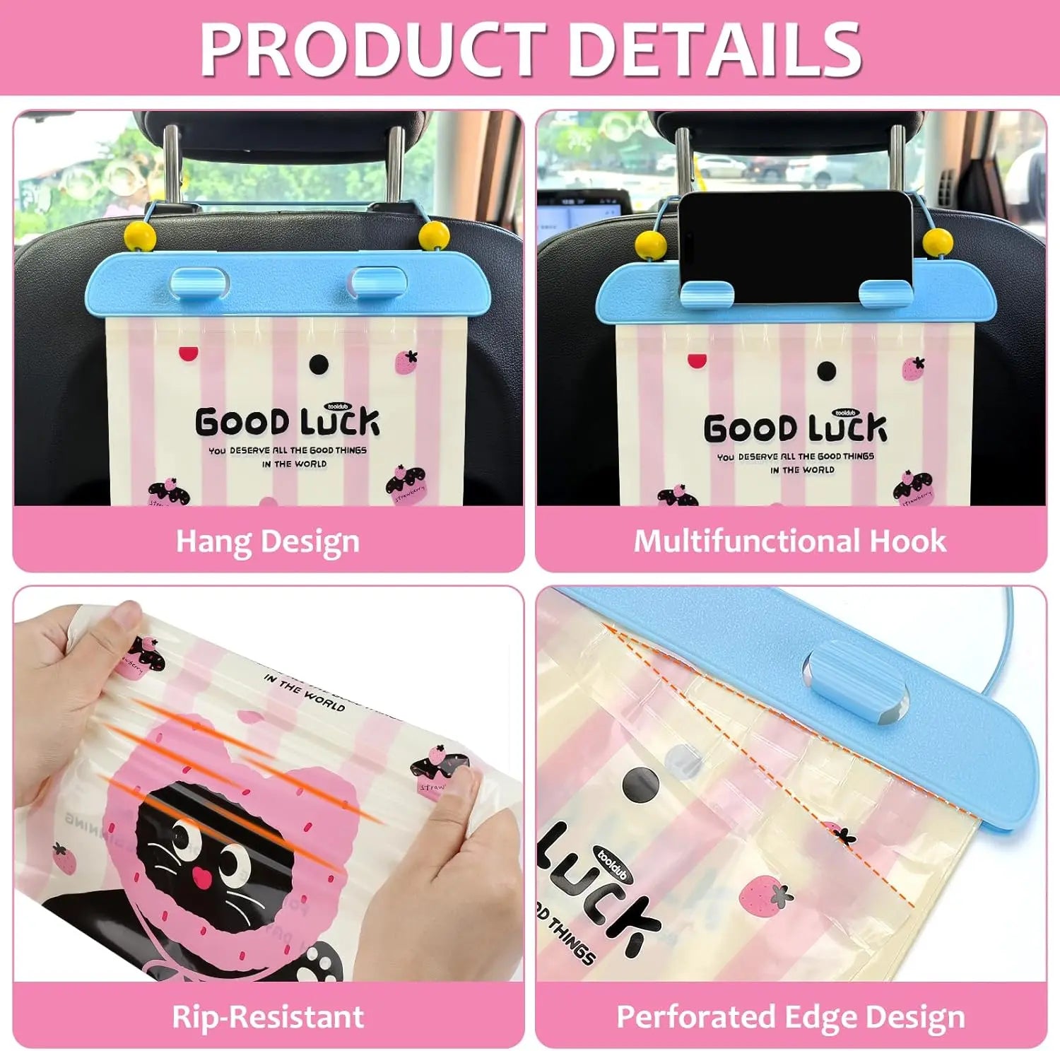 Disposable Car Trash Bag, 20 Pcs Car Garbage Bag Hanging Vehicle Trash Can Auto Rubbish Pouch Dustbin Bags Garbage Container Car Accessories, Leakproof, Smellproof, Portable for Women & Adults Wholesale Hub