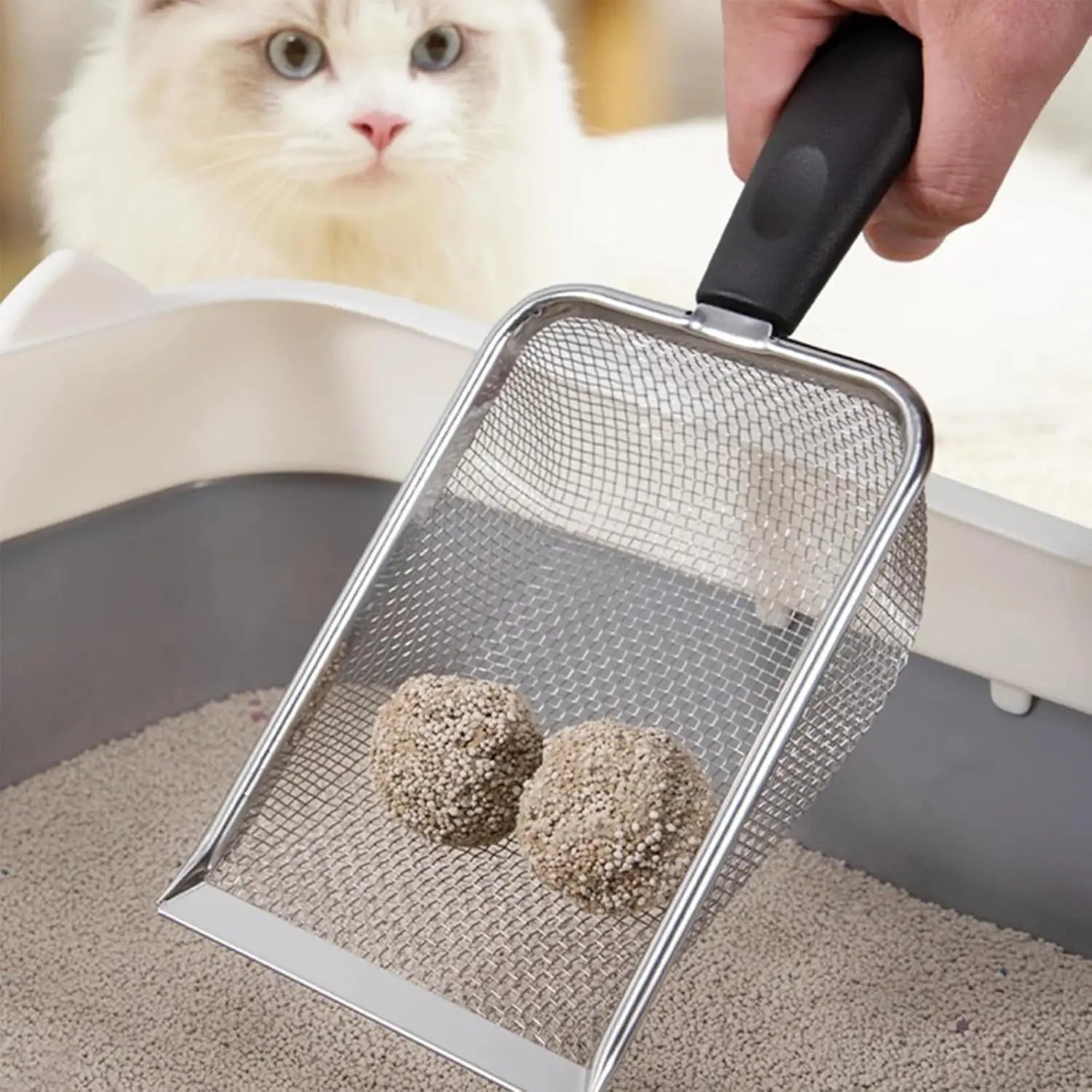 Fine Mesh Filter Deep Litter Scoop with Ergonomic Handle for Cats & Reptiles Wholesale Hub