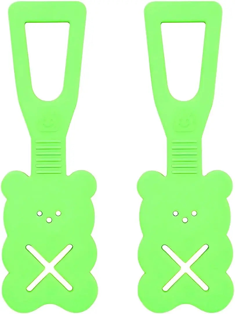 Green Bear Shaped Silicone Dog Poop Bag Holder 2 Pack Hands Free Clip for Full Poop Bags Wholesale Hub