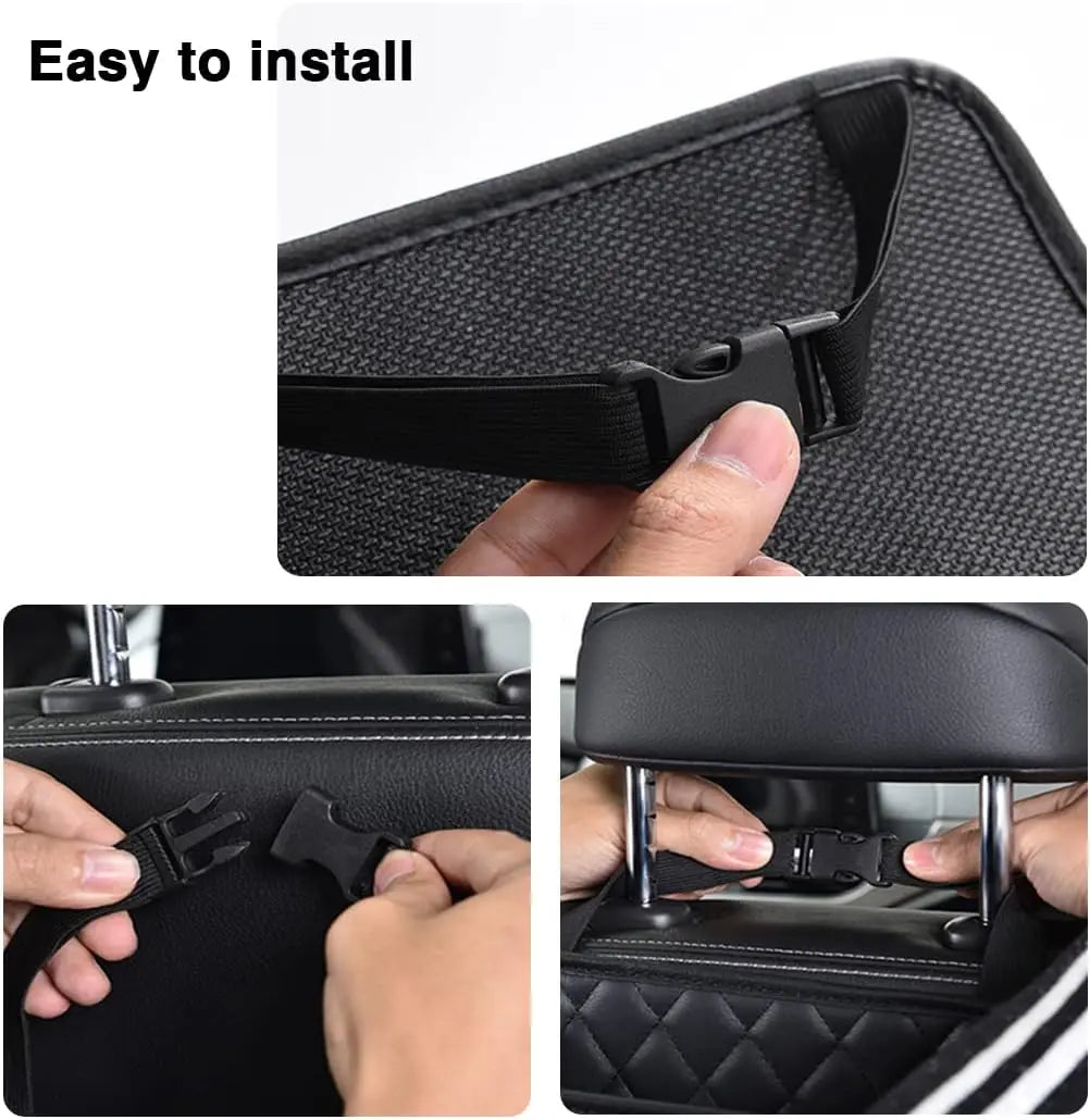 Car Seat Organizer 2 Pack - Black Backrest Storage Bag with Pockets - Car Interior Accessory Wholesale Hub