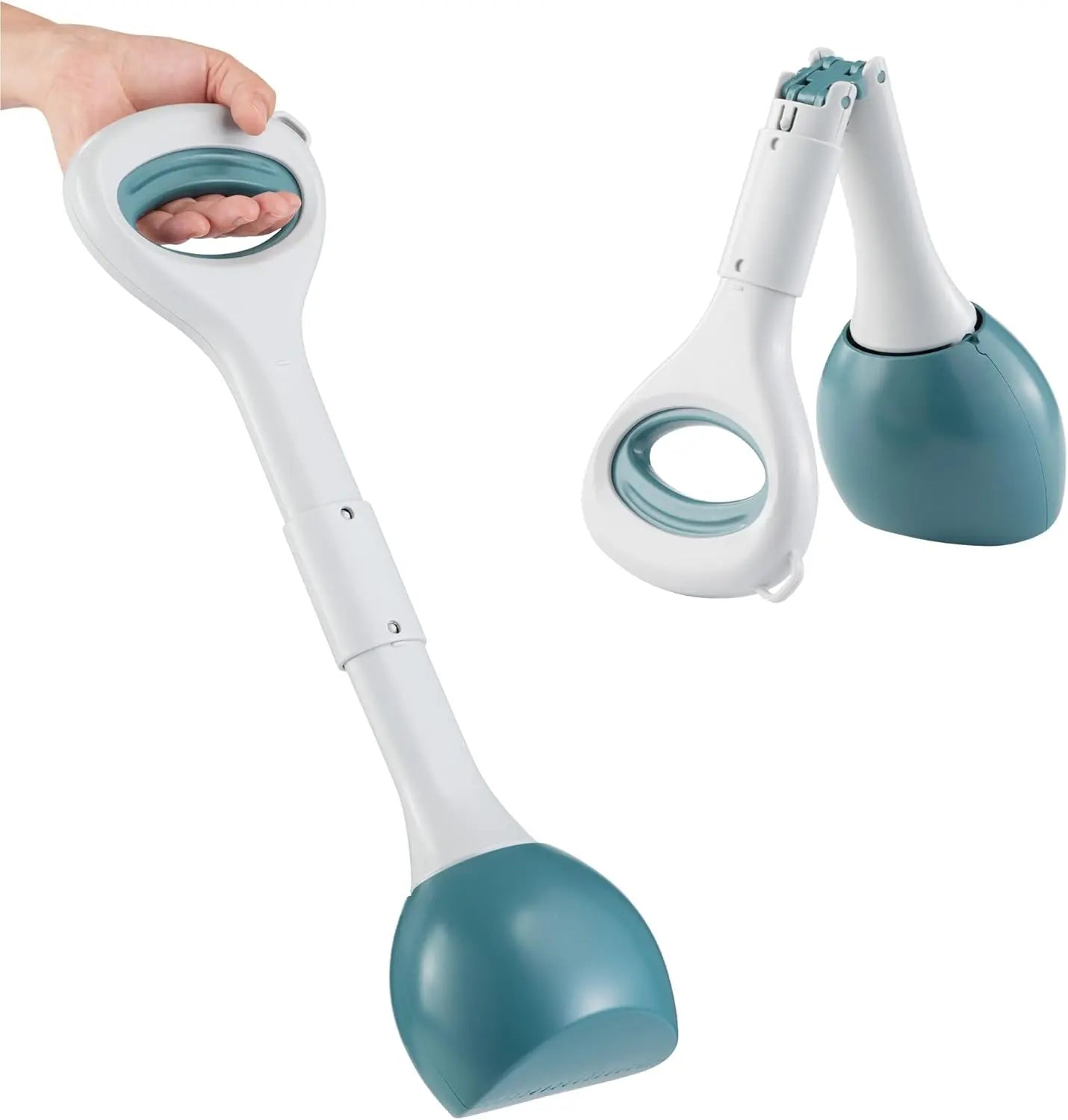 Dog Poop Scooper - 1 Piece - Dark Green - Pet Waste Remover with Secure Closure and Smooth Button - Long Durable Handle - Suitable for Dogs and Cats Wholesale Hub