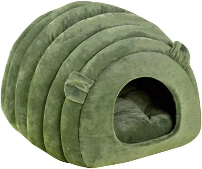 Green Cat Bed Cave - Cozy Pet House for Cats - Soft Kitten Sleeping Bed Wholesale Hub