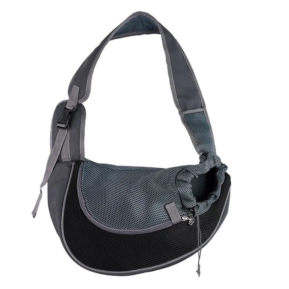 Dog Carrier Bag 40cm x 25cm Black Pet Travel Pouch for Small to Medium Dogs Wholesale Hub