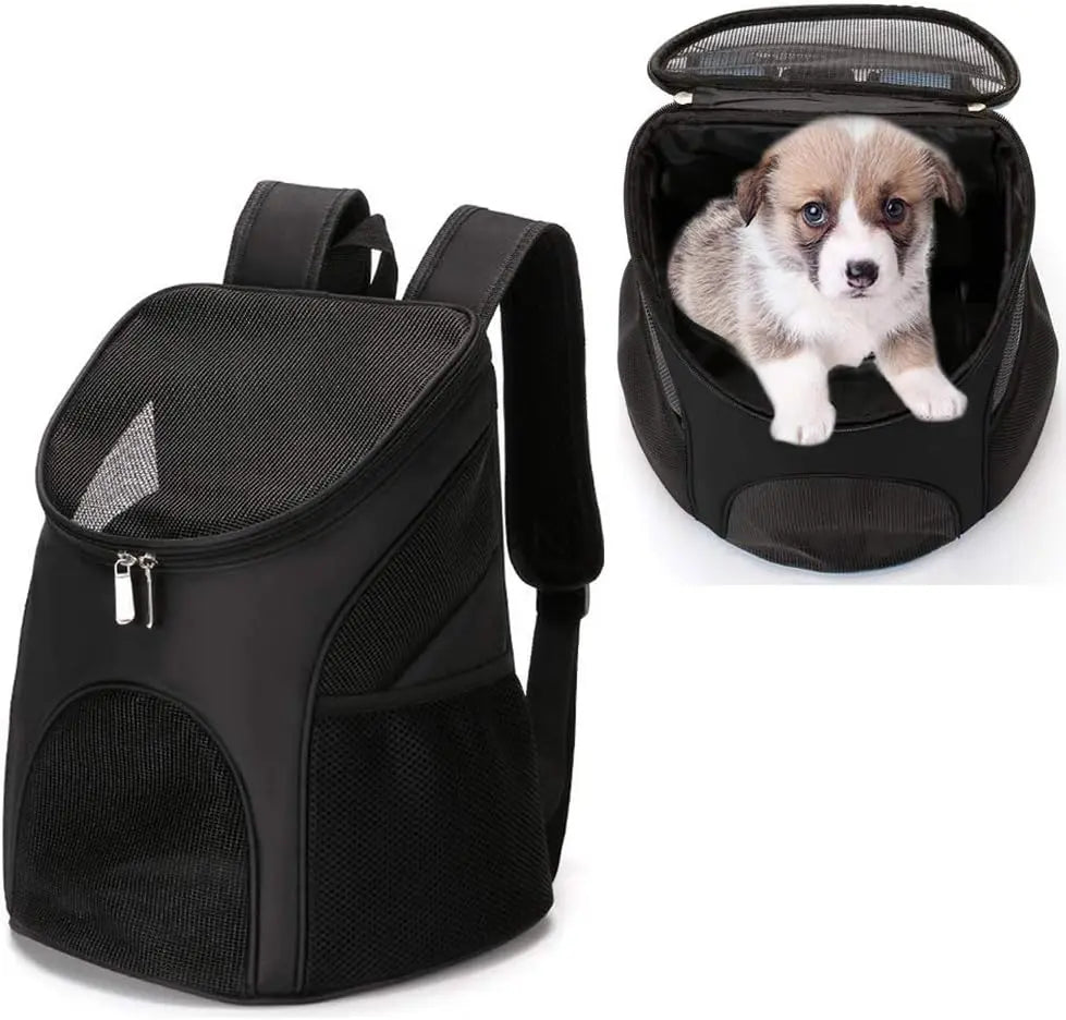 Pet Carrier Backpack for Dogs and Cats Travel Bag up to 8kg 36 × 31 × 45 cm Black Wholesale Hub