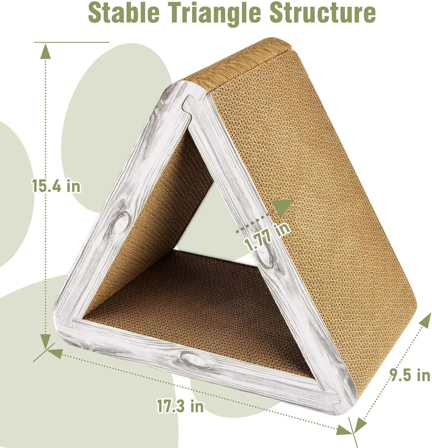 Foldable Triangle Cat Scratcher - 6 Usable Sides Cat Scratcher for Indoor Cats - Vertical Cat Board Pads Wholesale Hub