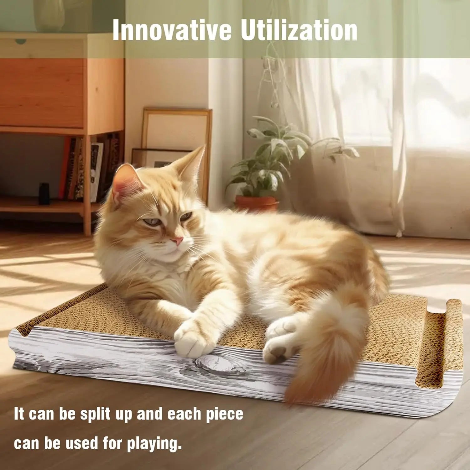 Foldable Triangle Cat Scratcher - 6 Usable Sides Cat Scratcher for Indoor Cats - Vertical Cat Board Pads Wholesale Hub