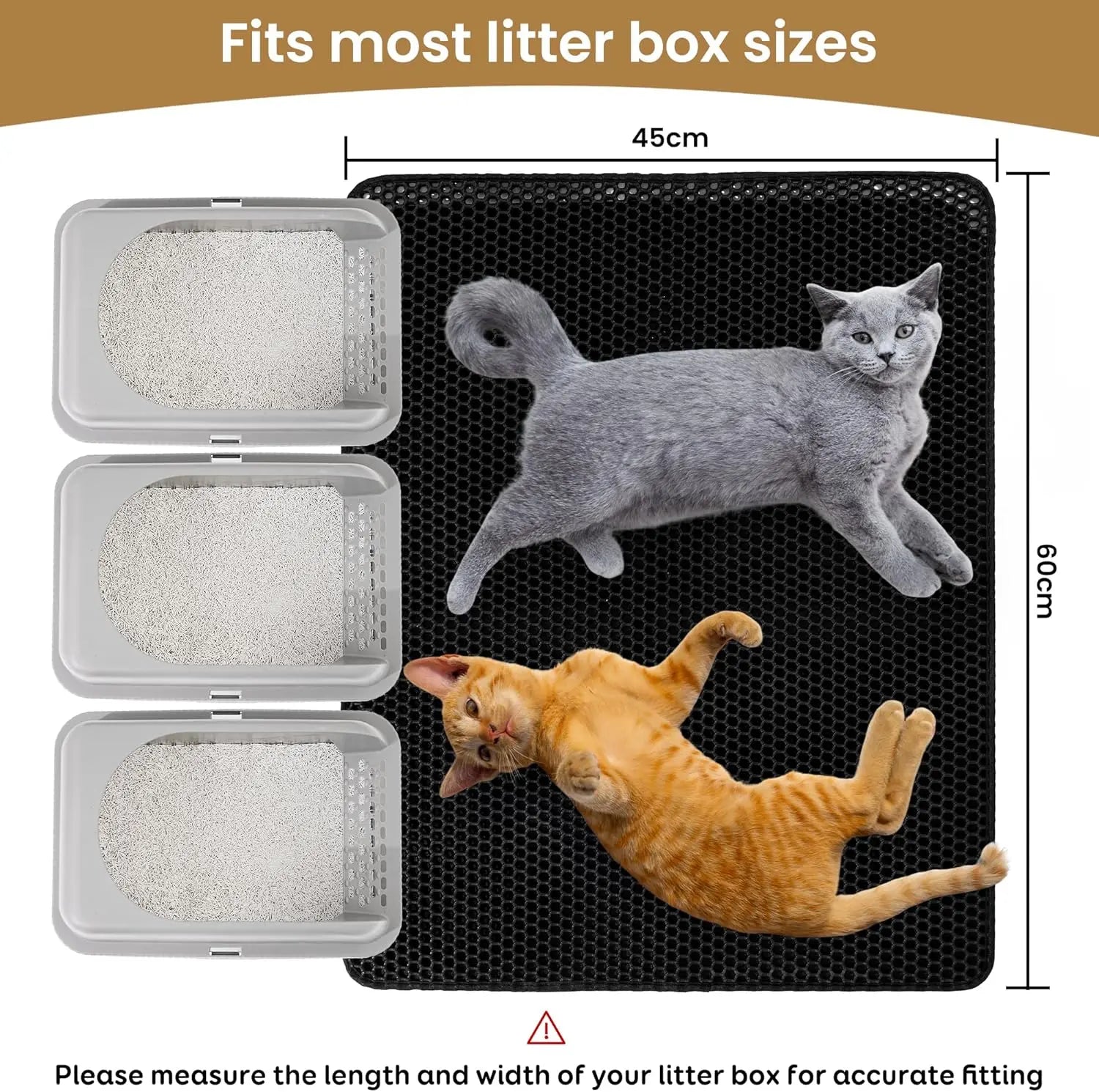 Cat Litter Mat Trapper – 60x45cm Double-Layer Honeycomb Design, Waterproof & Urine-Proof, Traps Litter to Keep Floors Clean Wholesale Hub